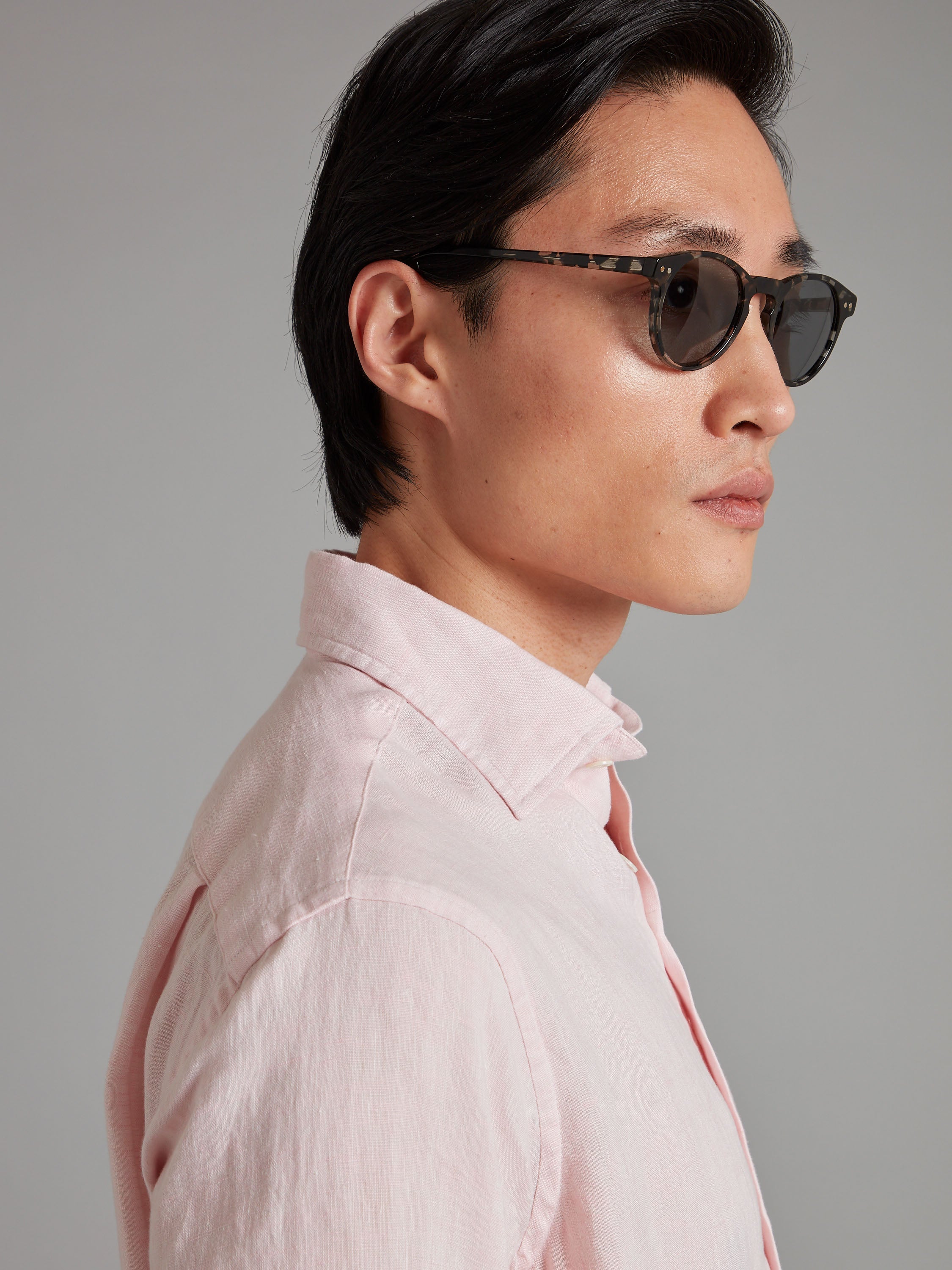 Amalfi Linen Shirt - Pale Pink