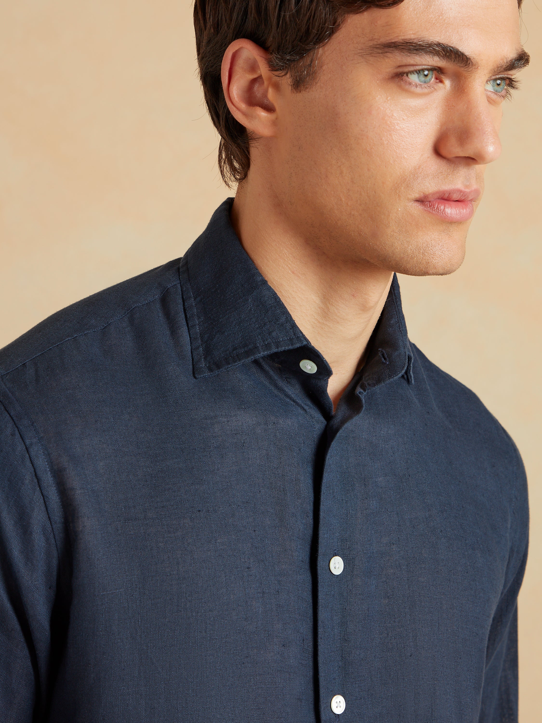 Amalfi Linen Shirt - Navy