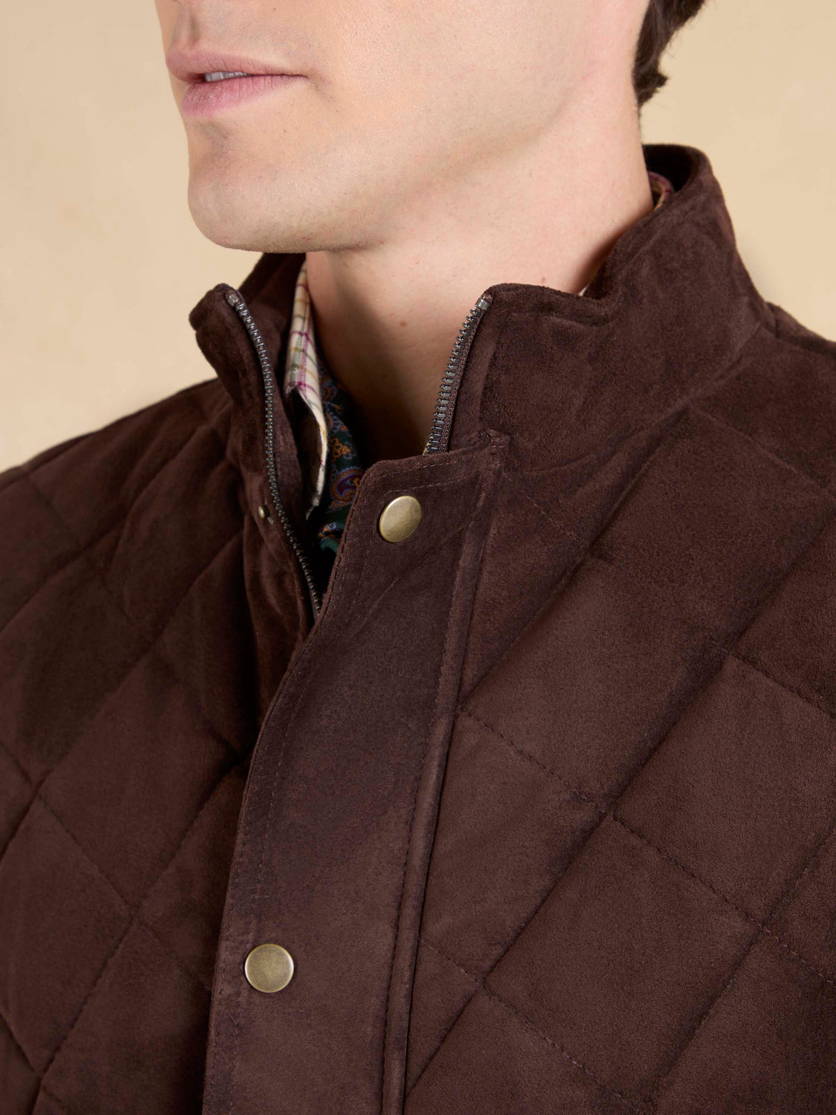 Ashbourne Gilet - Brown Suede Leather