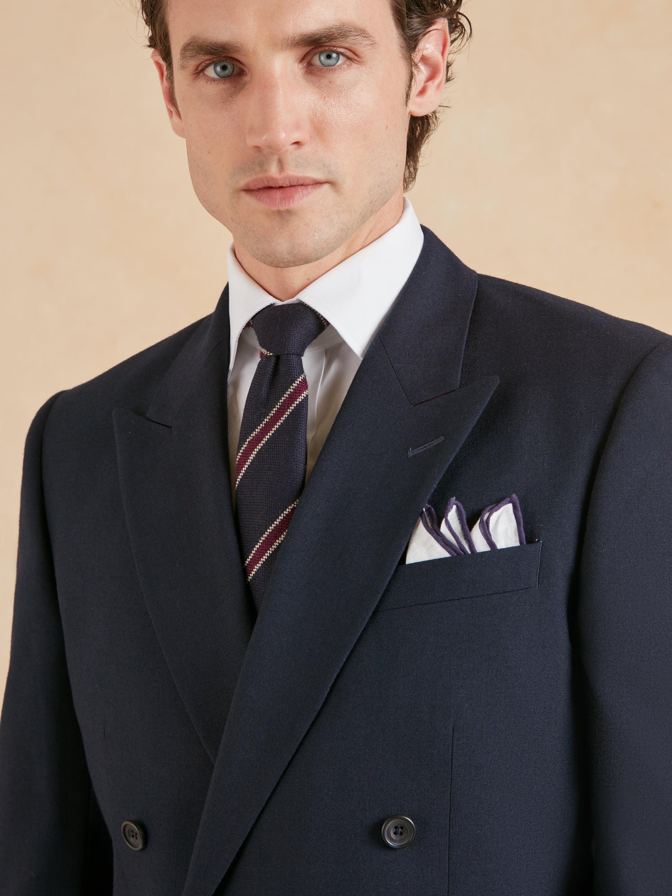 Cadogan Classic Fit Suit - Navy Plain Weave Wool