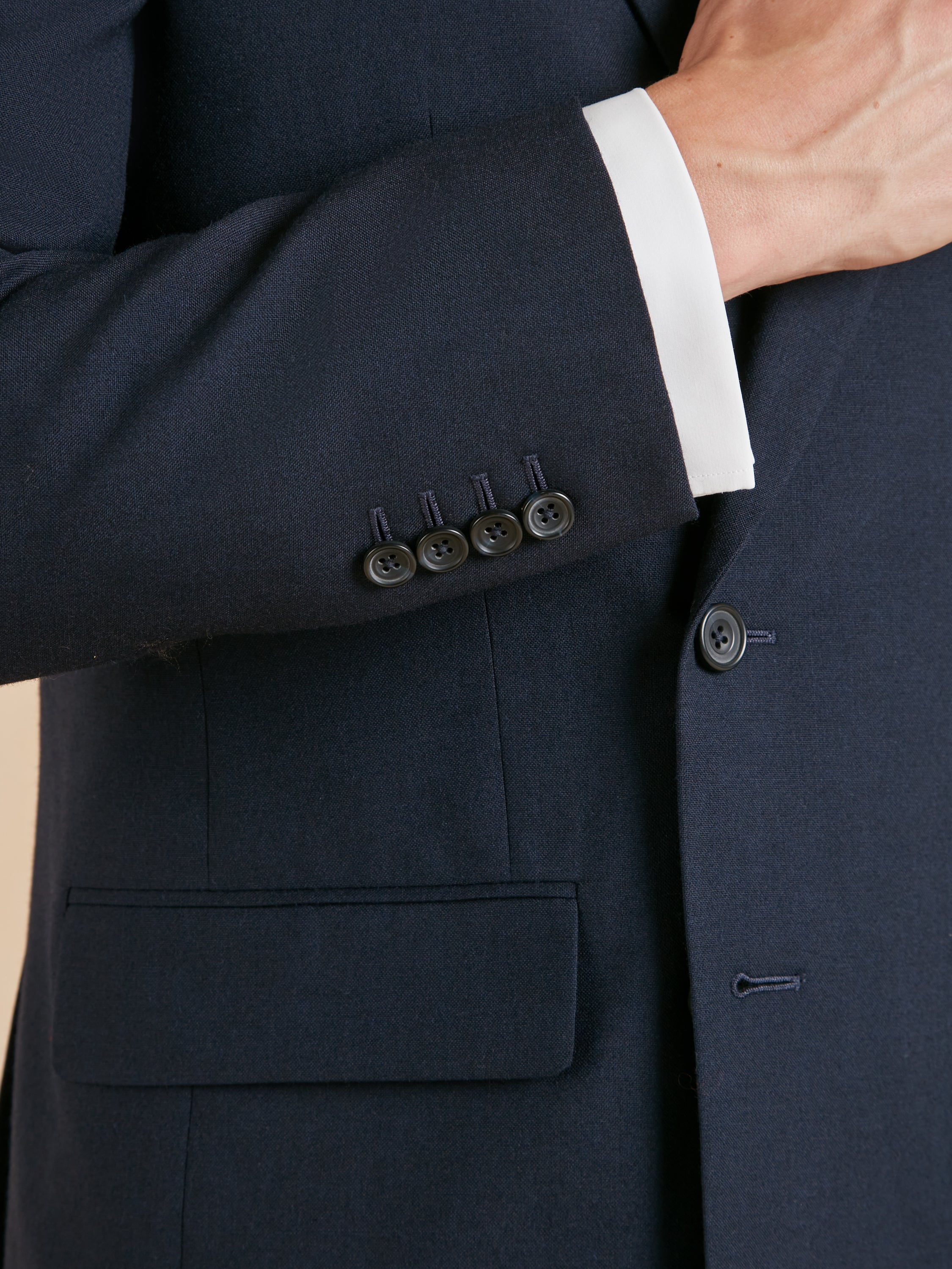 Cadogan Classic Fit Suit - Navy Plain Weave Wool