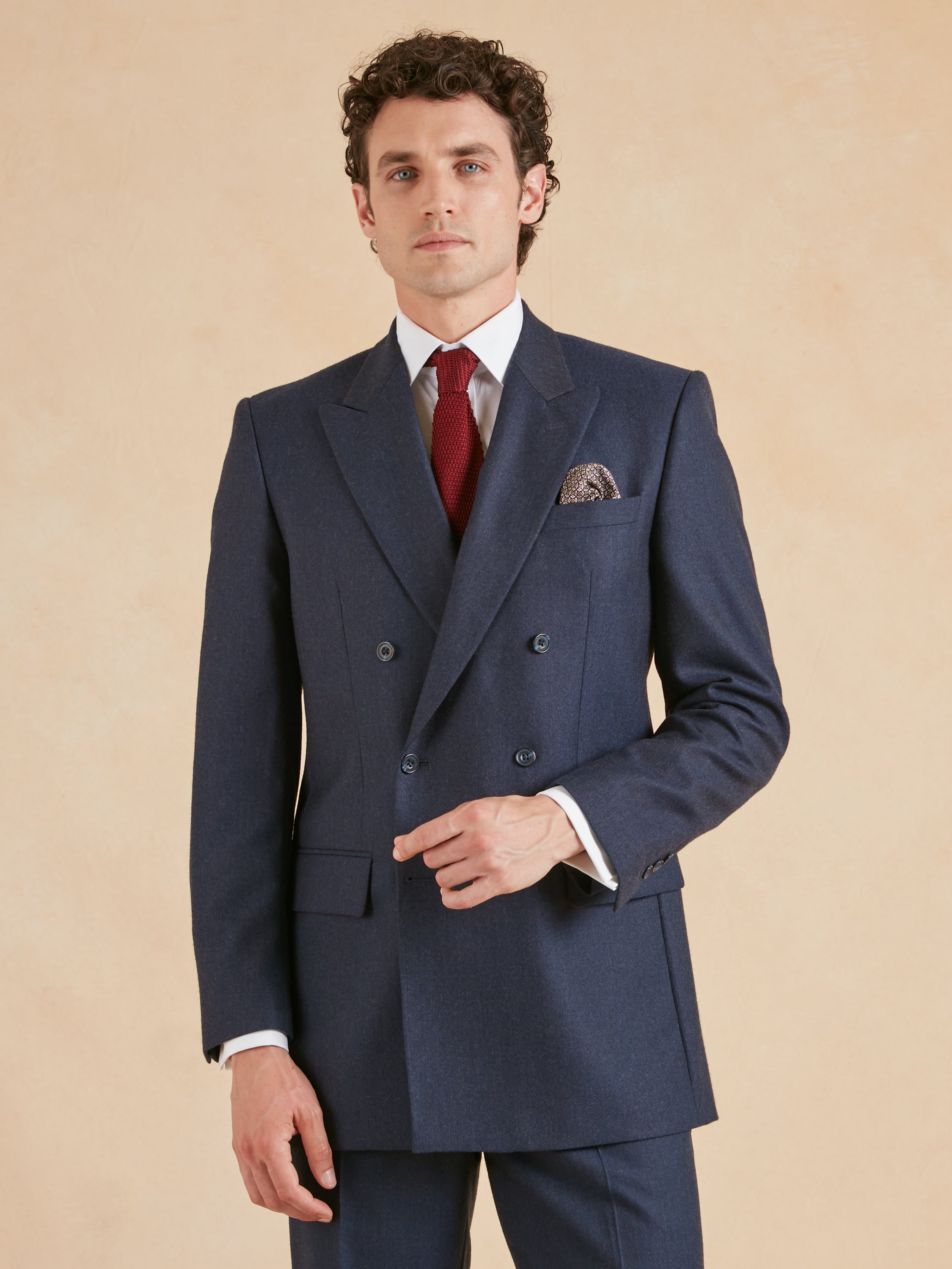 Cadogan Classic Fit Suit - Airforce Blue Twill Wool