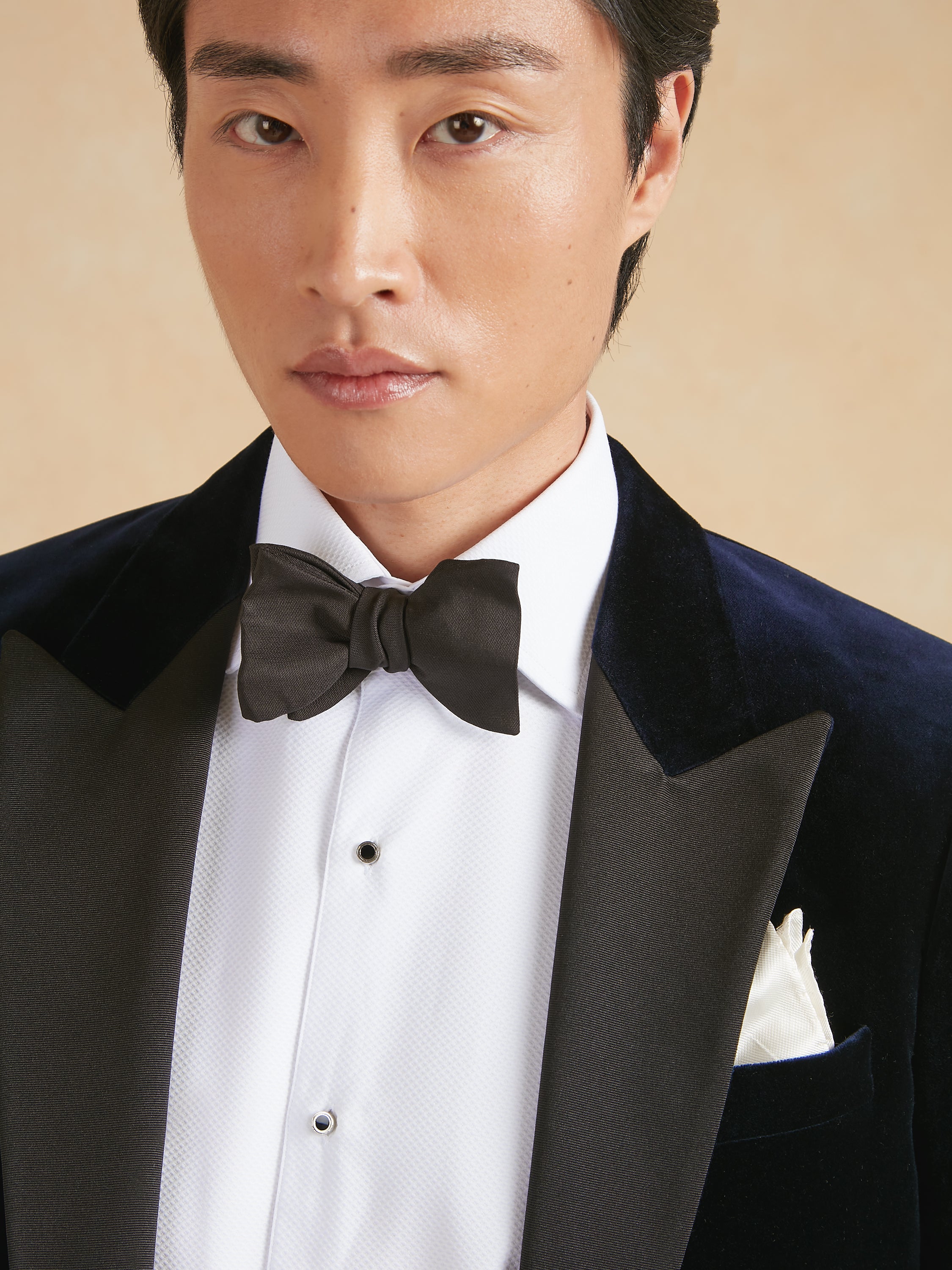 Carlyle Smoking Jacket - Navy Velvet