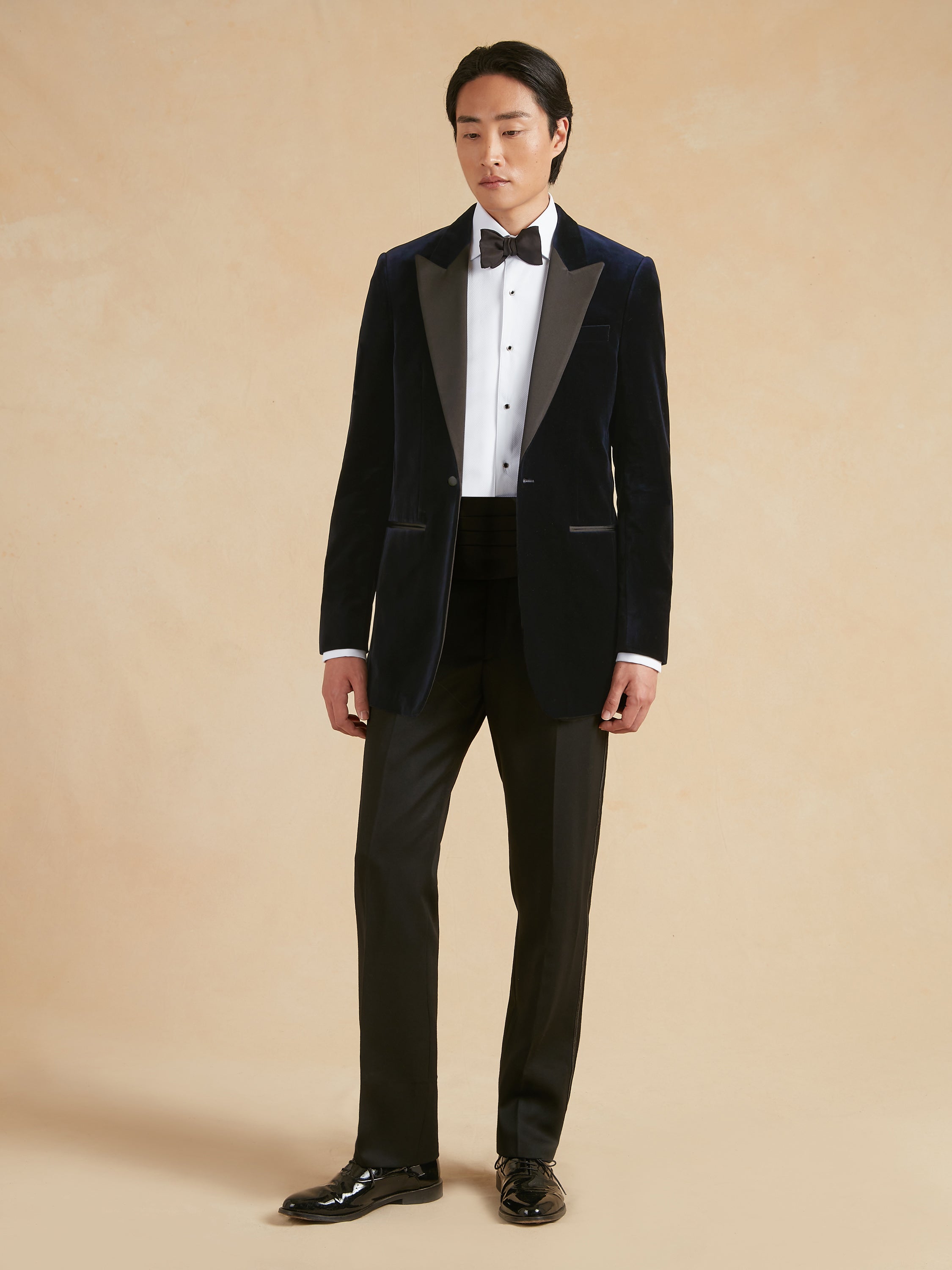 Carlyle Smoking Jacket - Navy Velvet