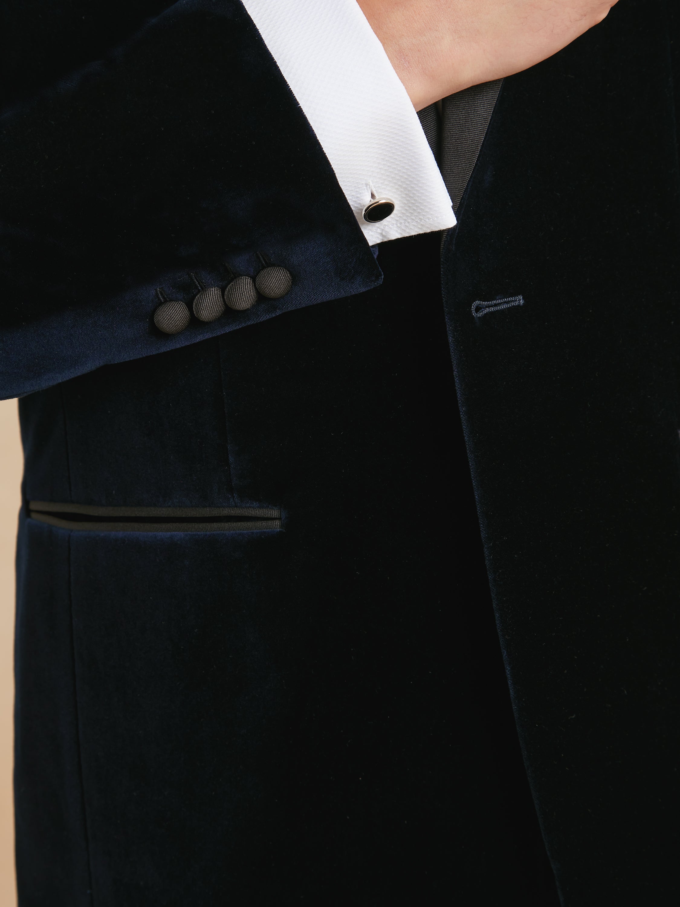 Carlyle Smoking Jacket - Navy Velvet