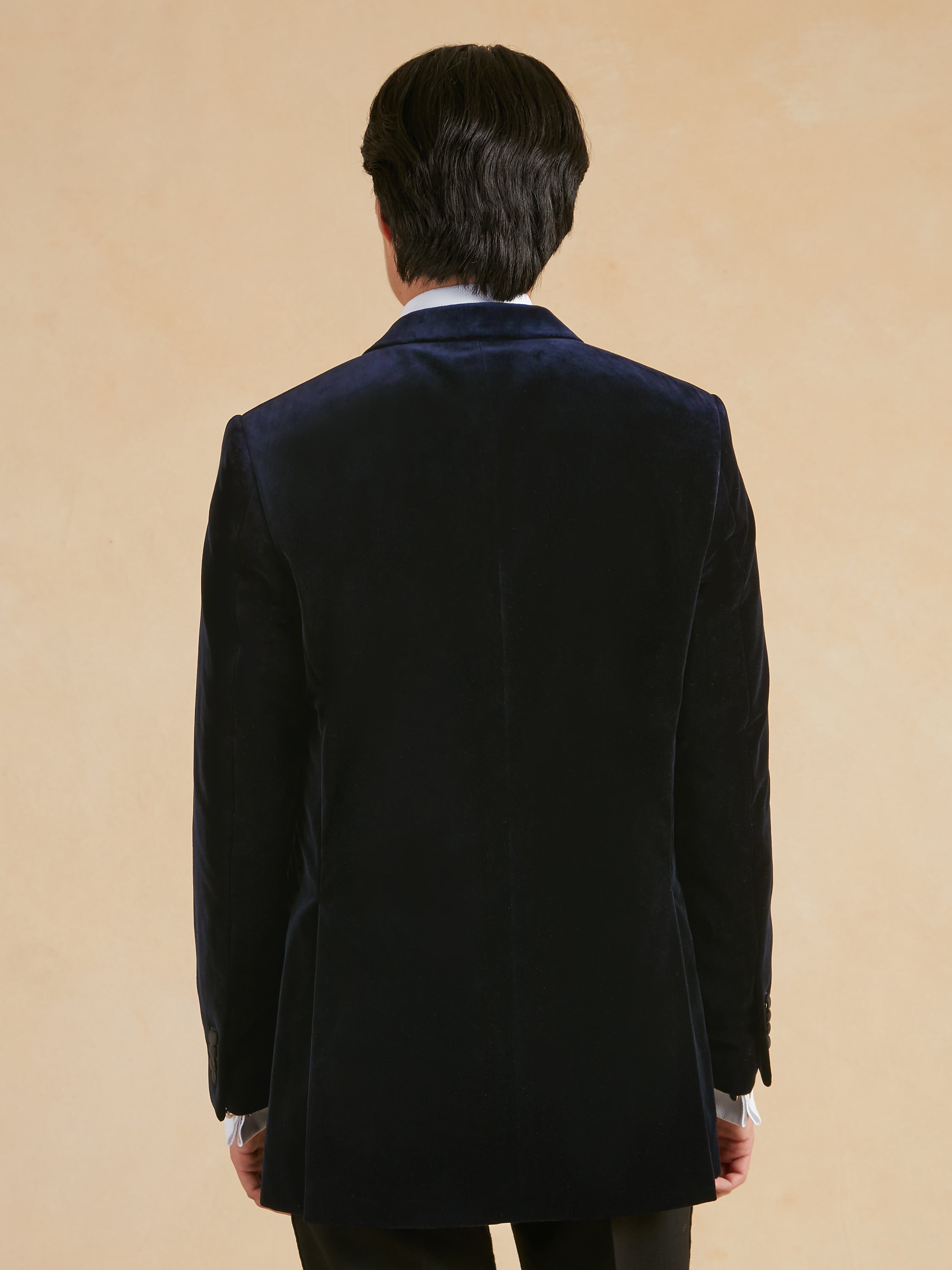 Carlyle Smoking Jacket - Navy Velvet