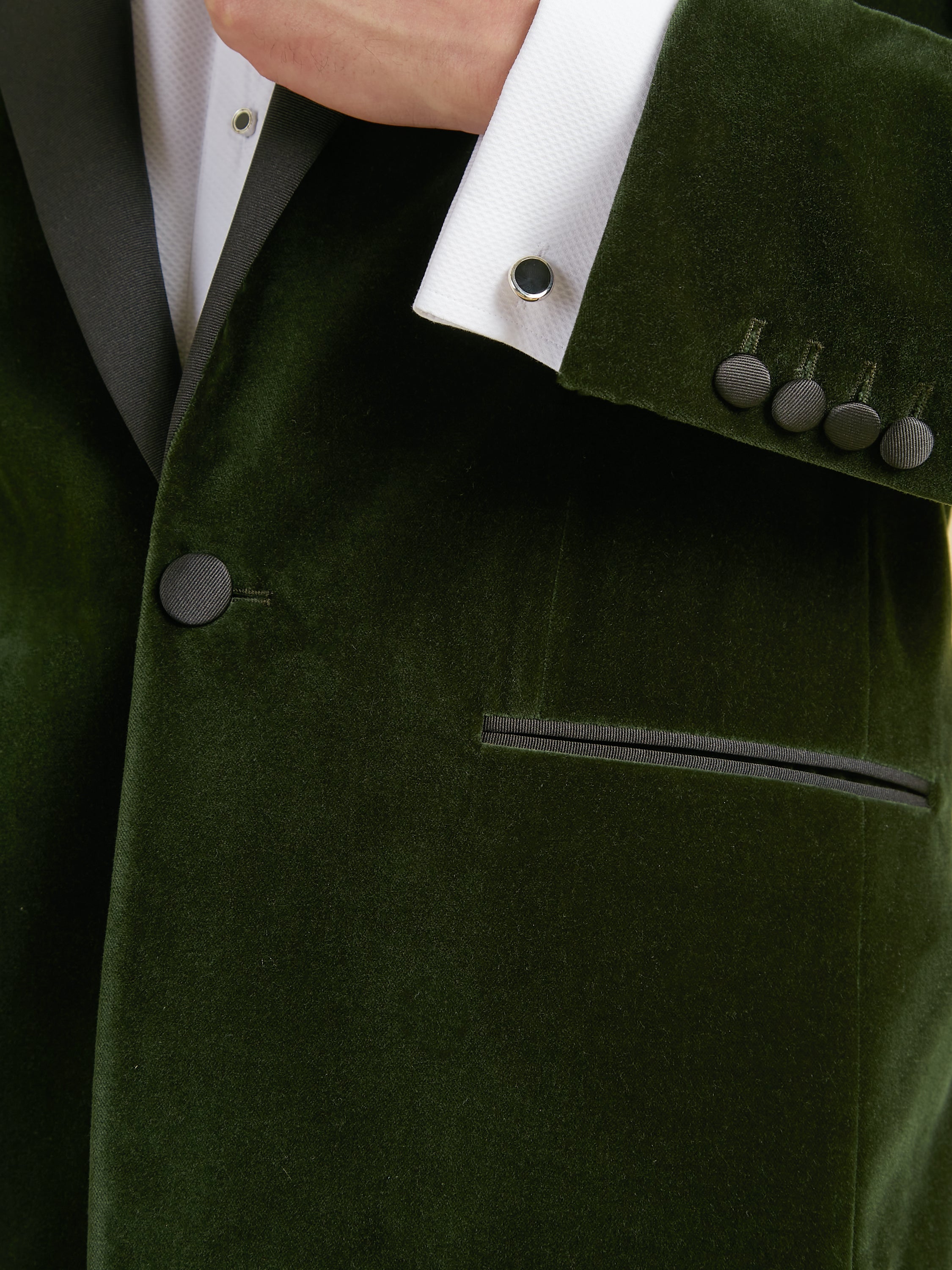 Carlyle Smoking Jacket - Green Velvet