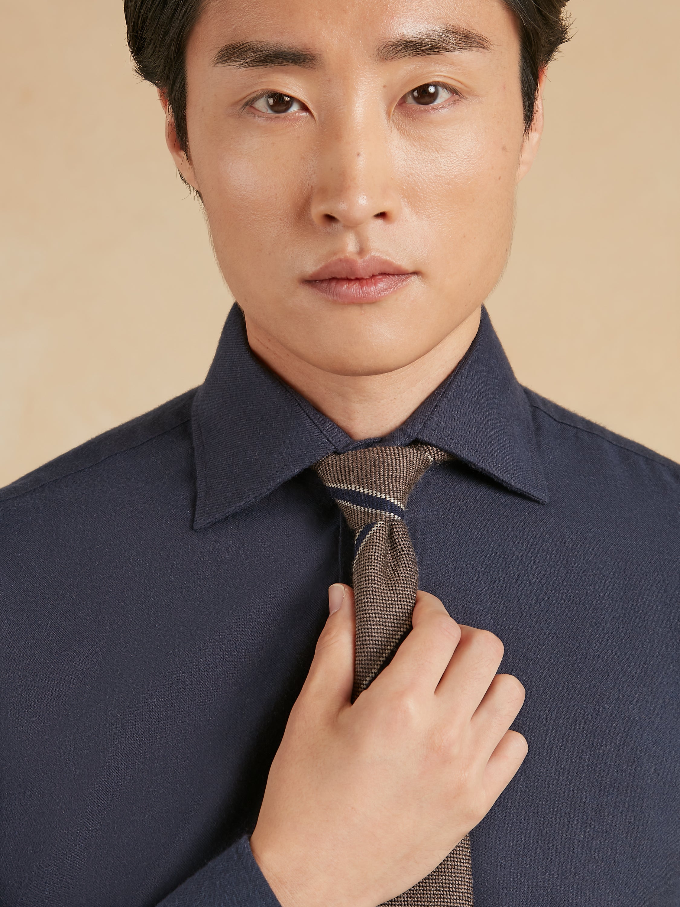 Regular Fit Shirt- Cashmere Blend Navy