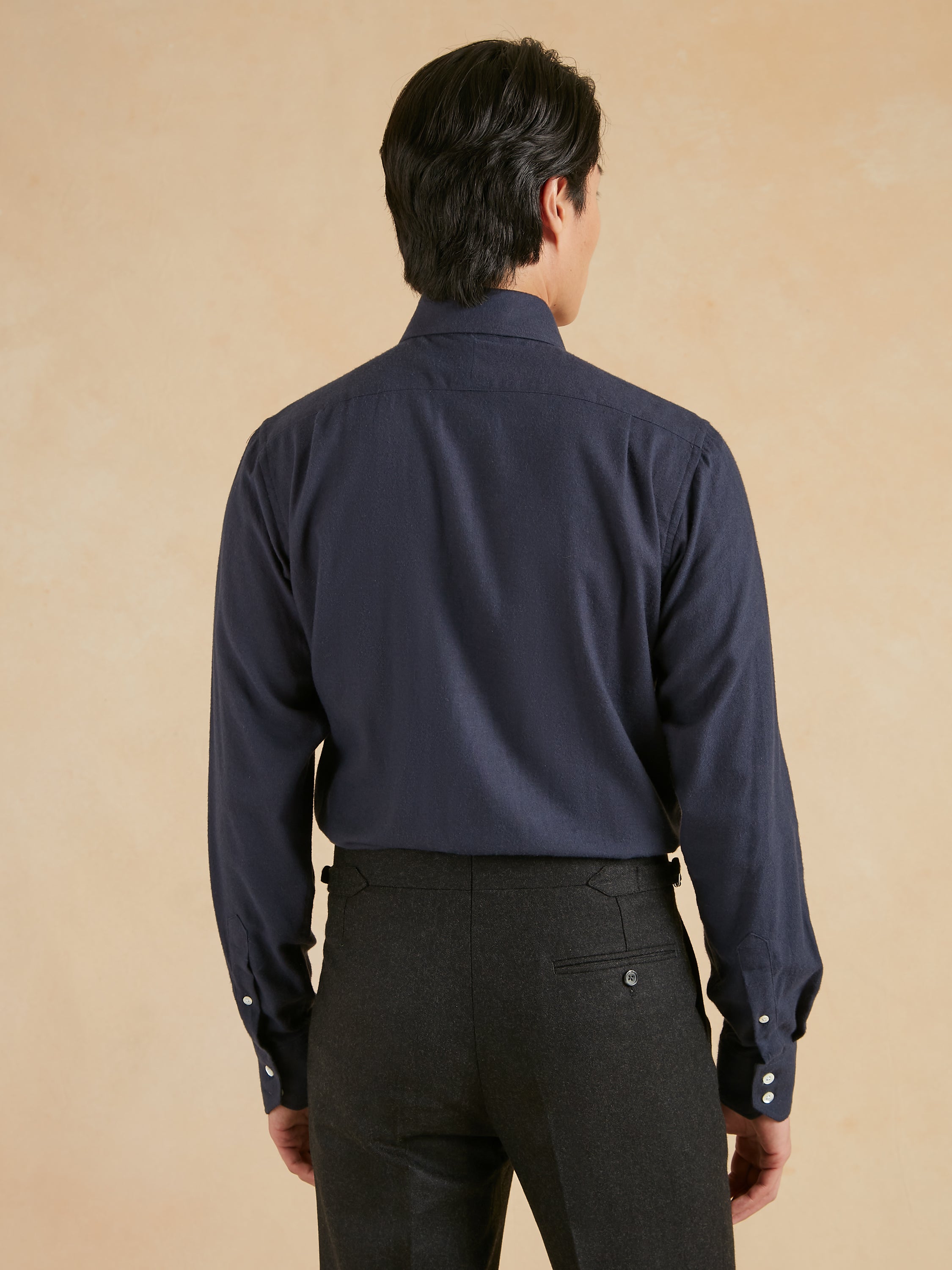 Regular Fit Shirt- Cashmere Blend Navy
