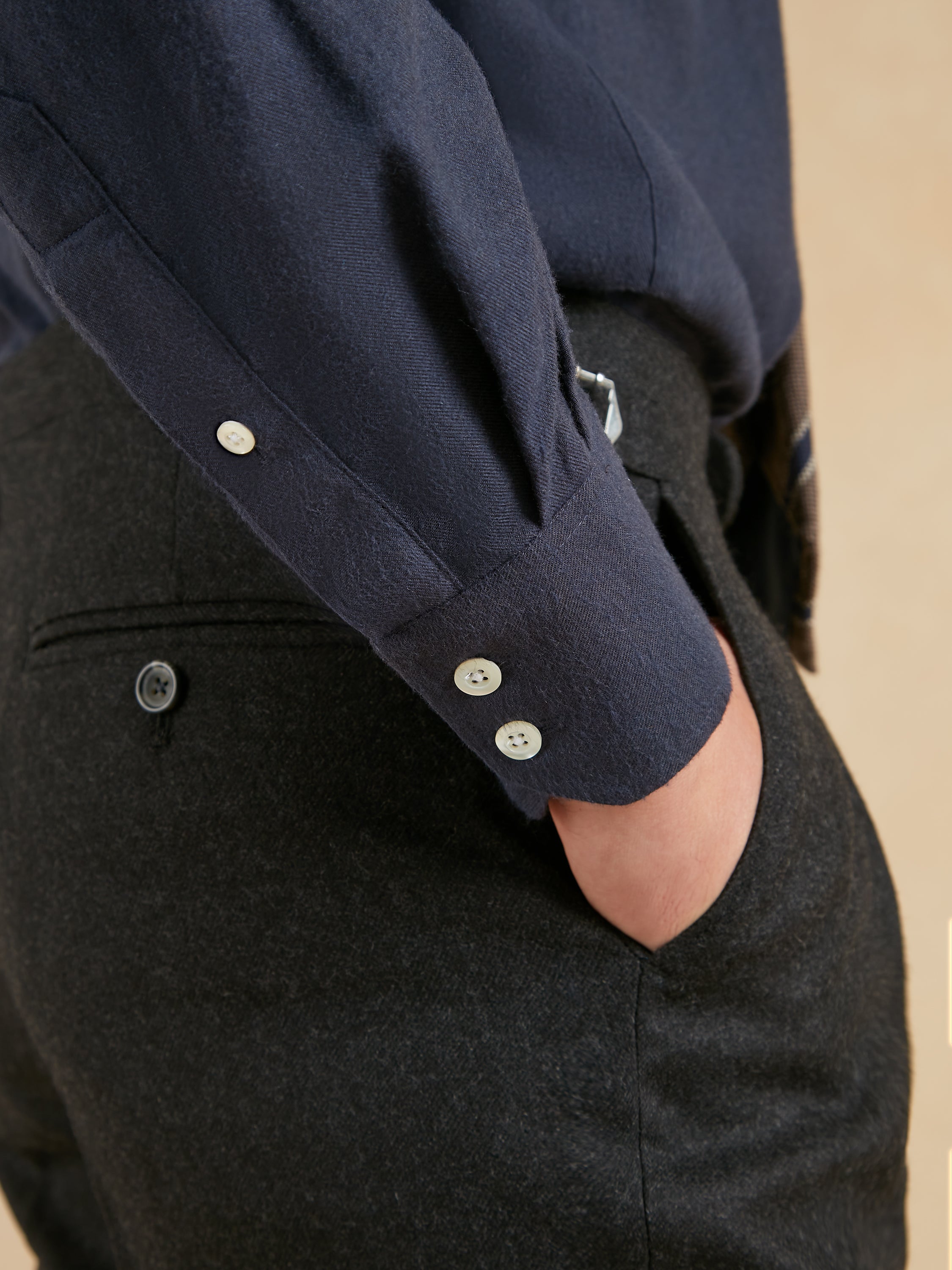 Regular Fit Shirt- Cashmere Blend Navy