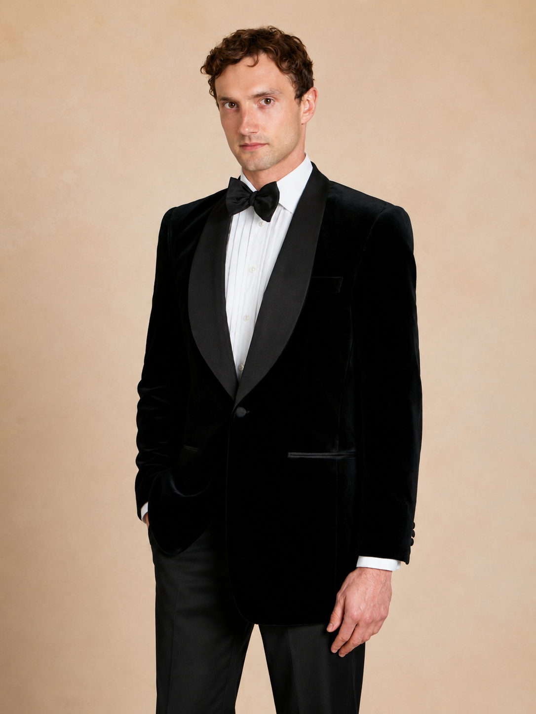 Whittaker Smoking Jacket - Black Velvet