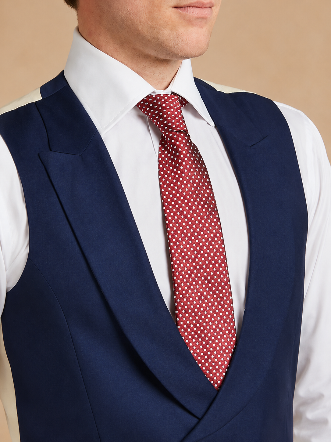 Double Breasted Wool Waistcoat - Navy