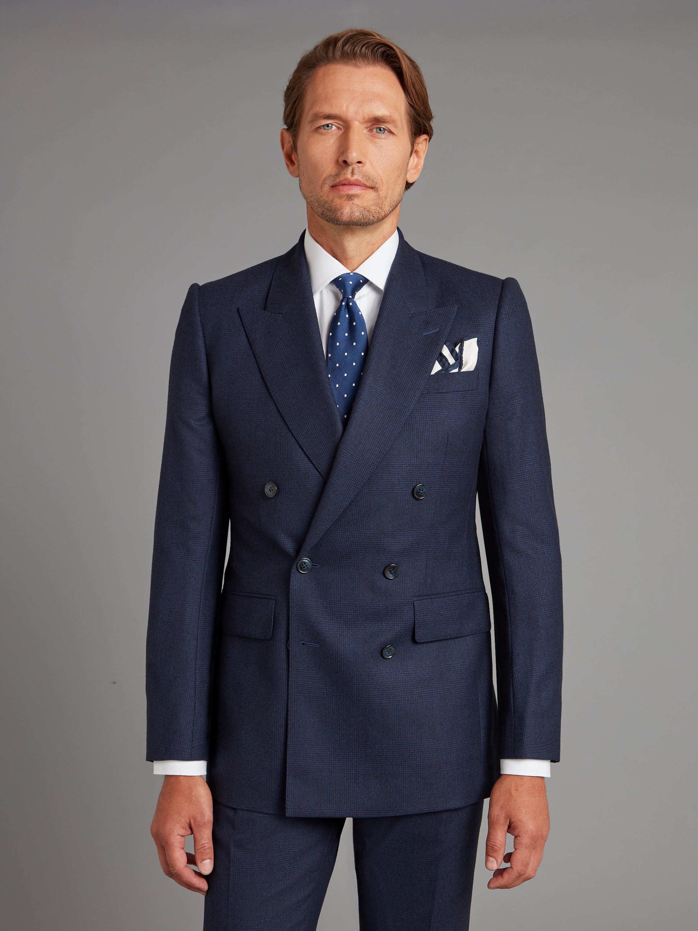 Clarence Classic Fit Suit - Navy Glen Plaid Wool