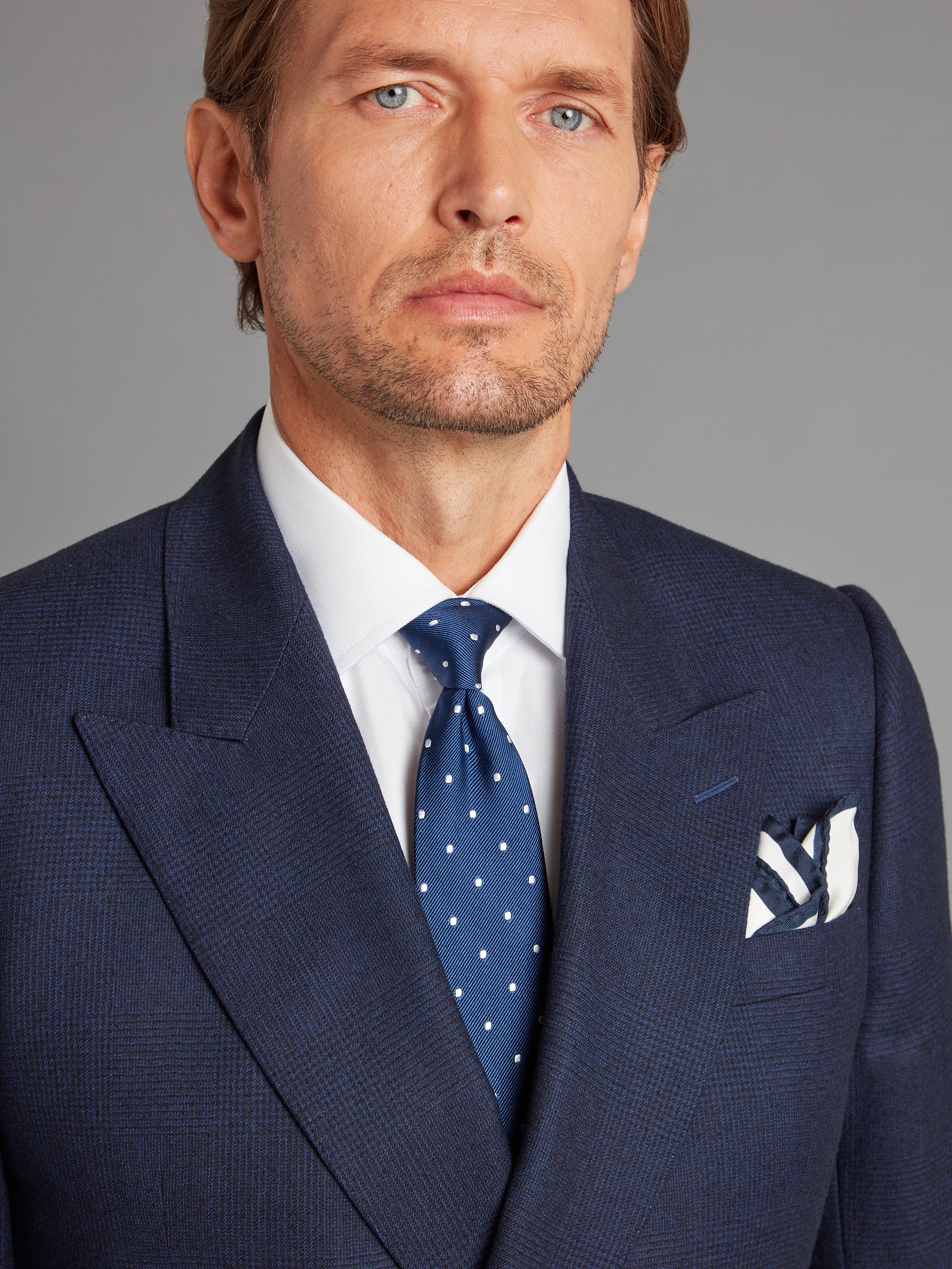 Clarence Classic Fit Suit - Navy Glen Plaid Wool