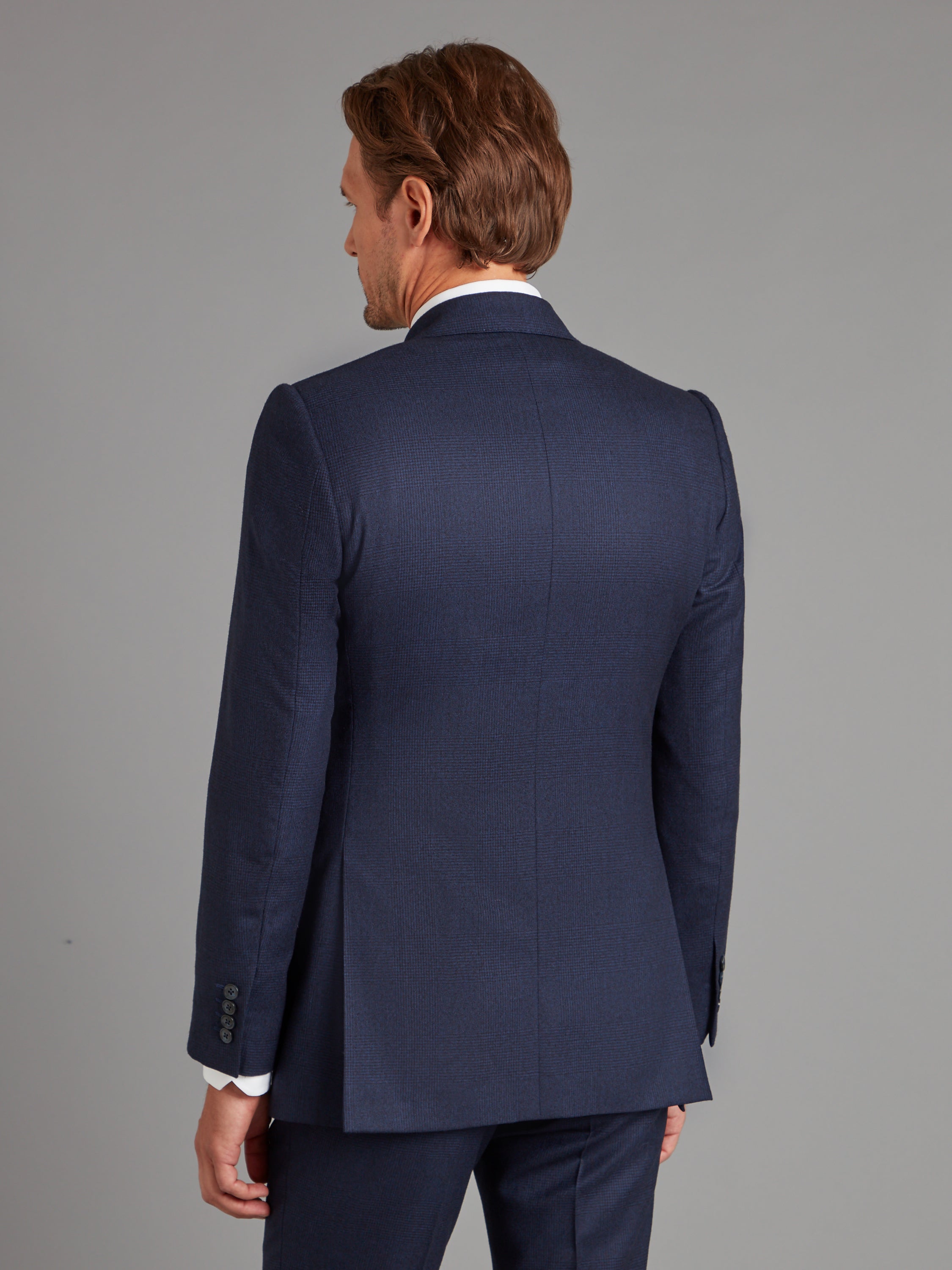 Clarence Classic Fit Suit - Navy Glen Plaid Wool