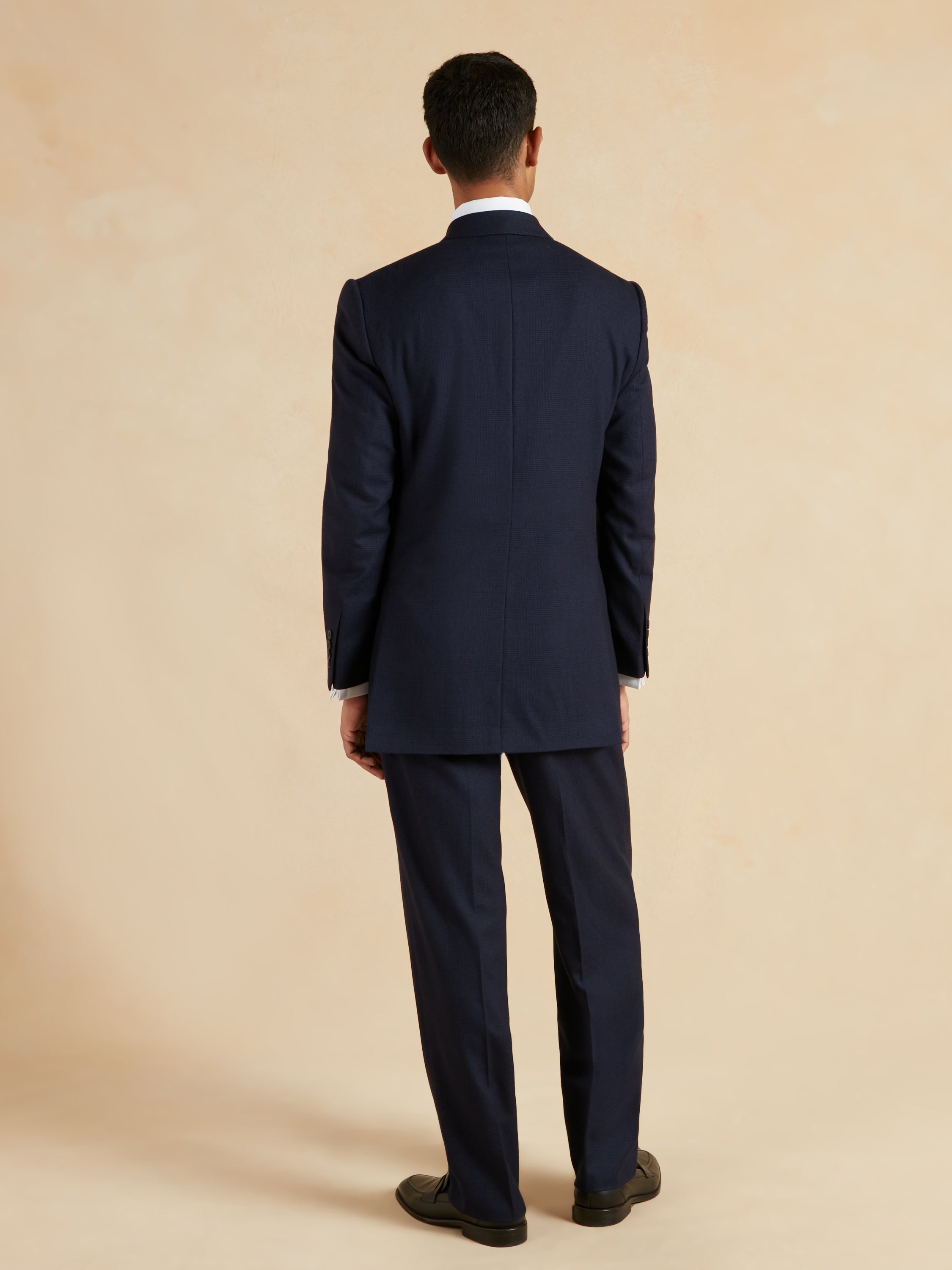 Double Breasted Clarence Suit - Navy Check