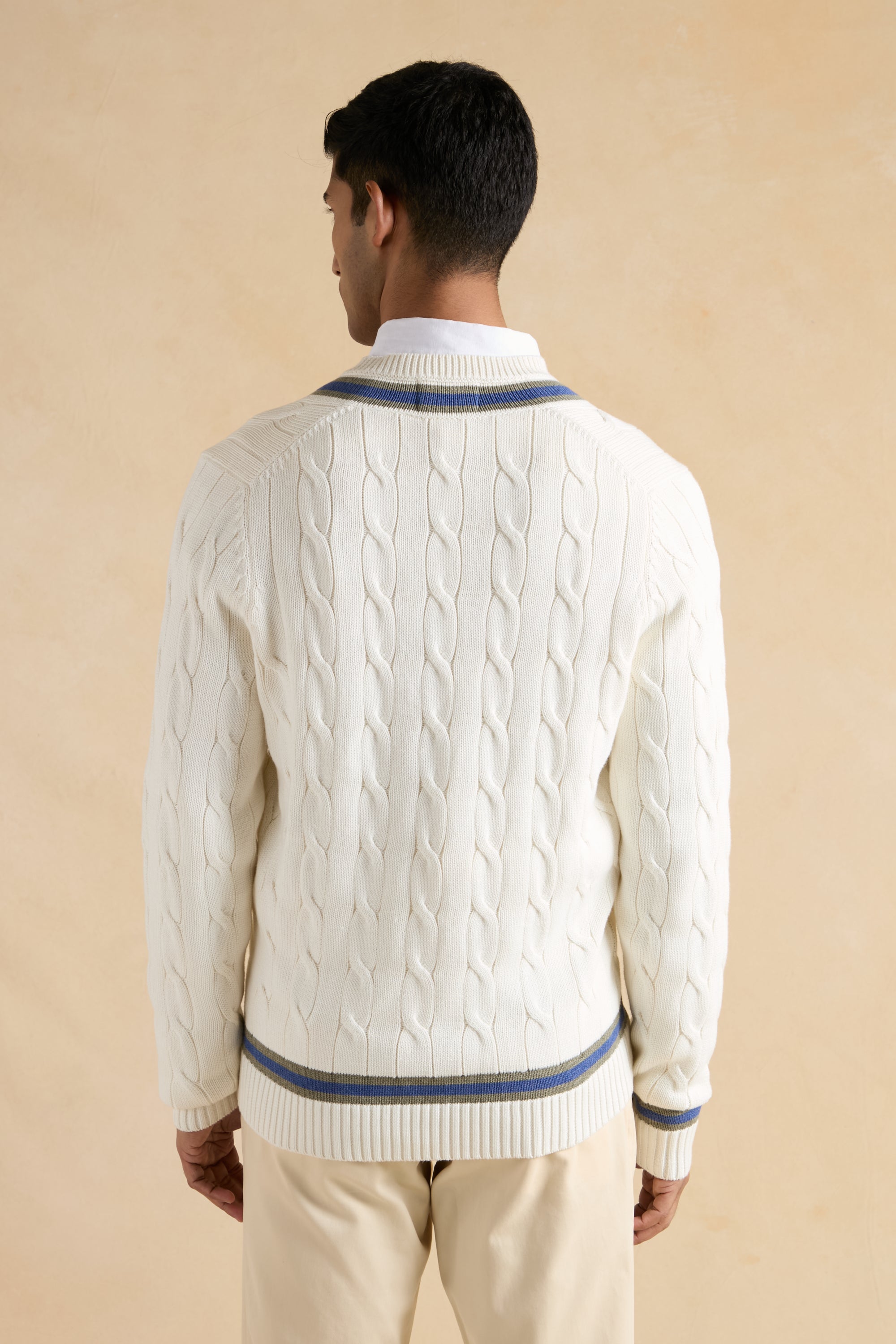 Cricket Jumper - Ecru / Green