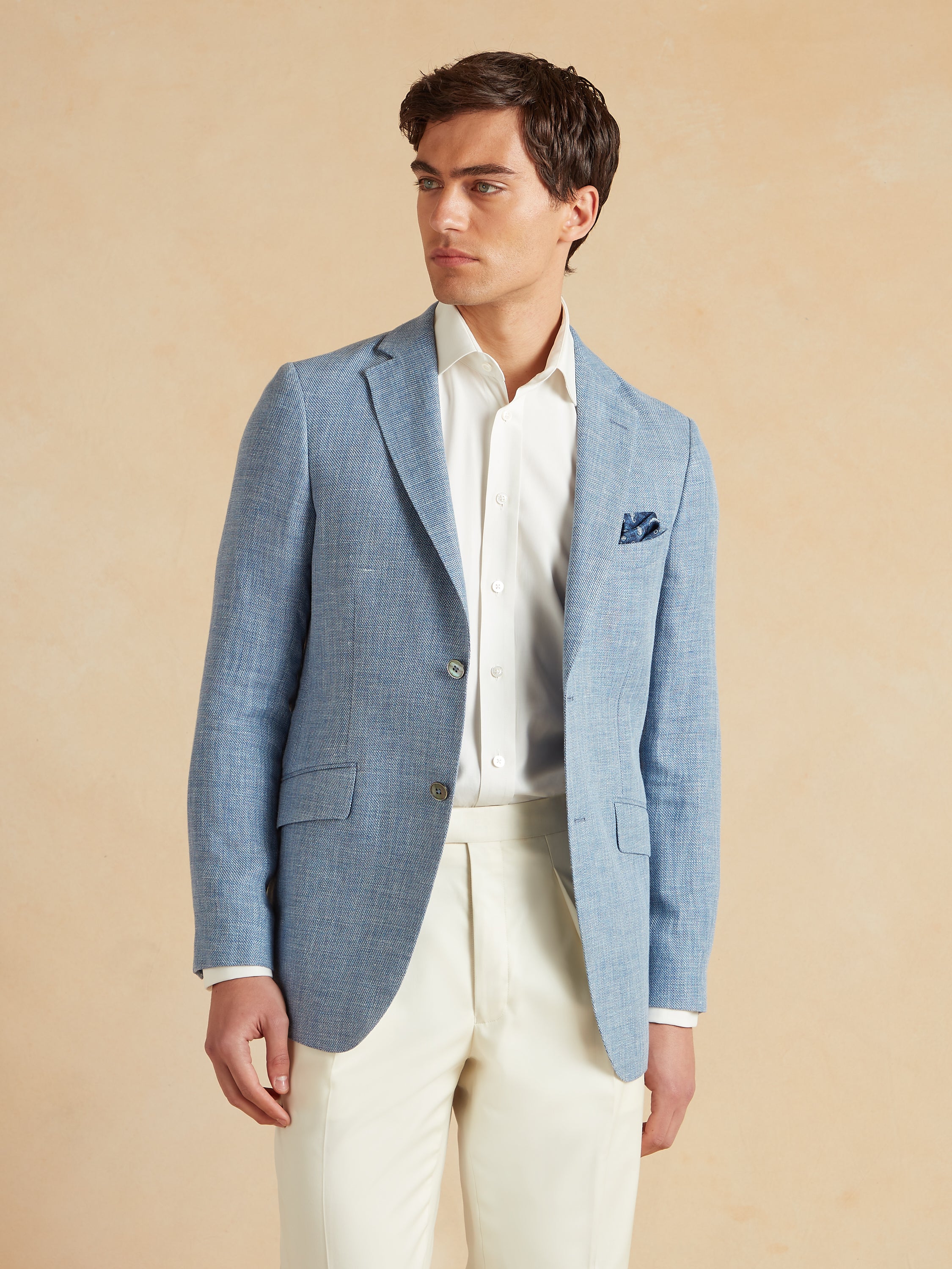 Deconstructed Jacket Linen and Wool - Indigo Blue
