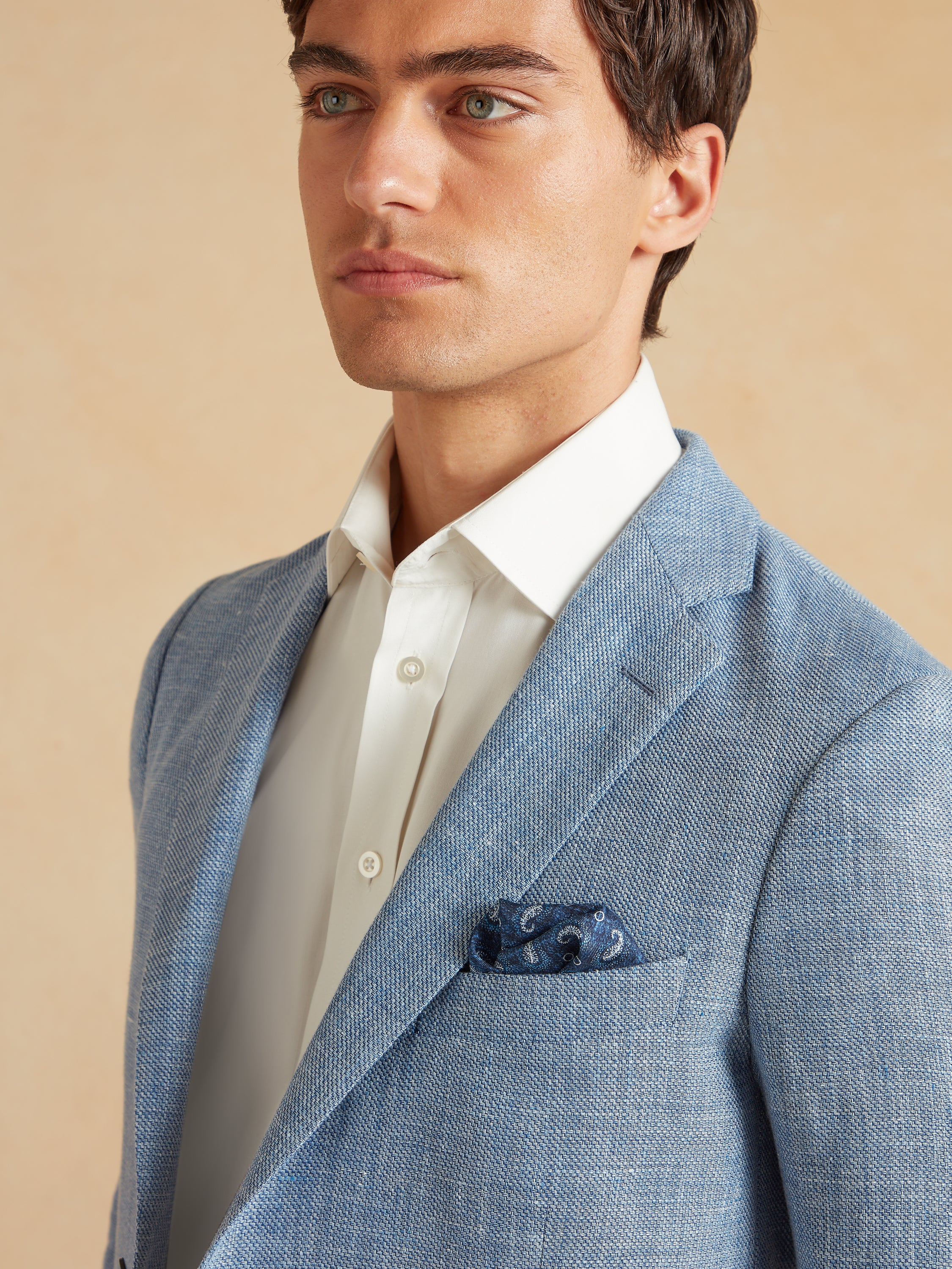 Deconstructed Jacket Linen and Wool - Indigo Blue