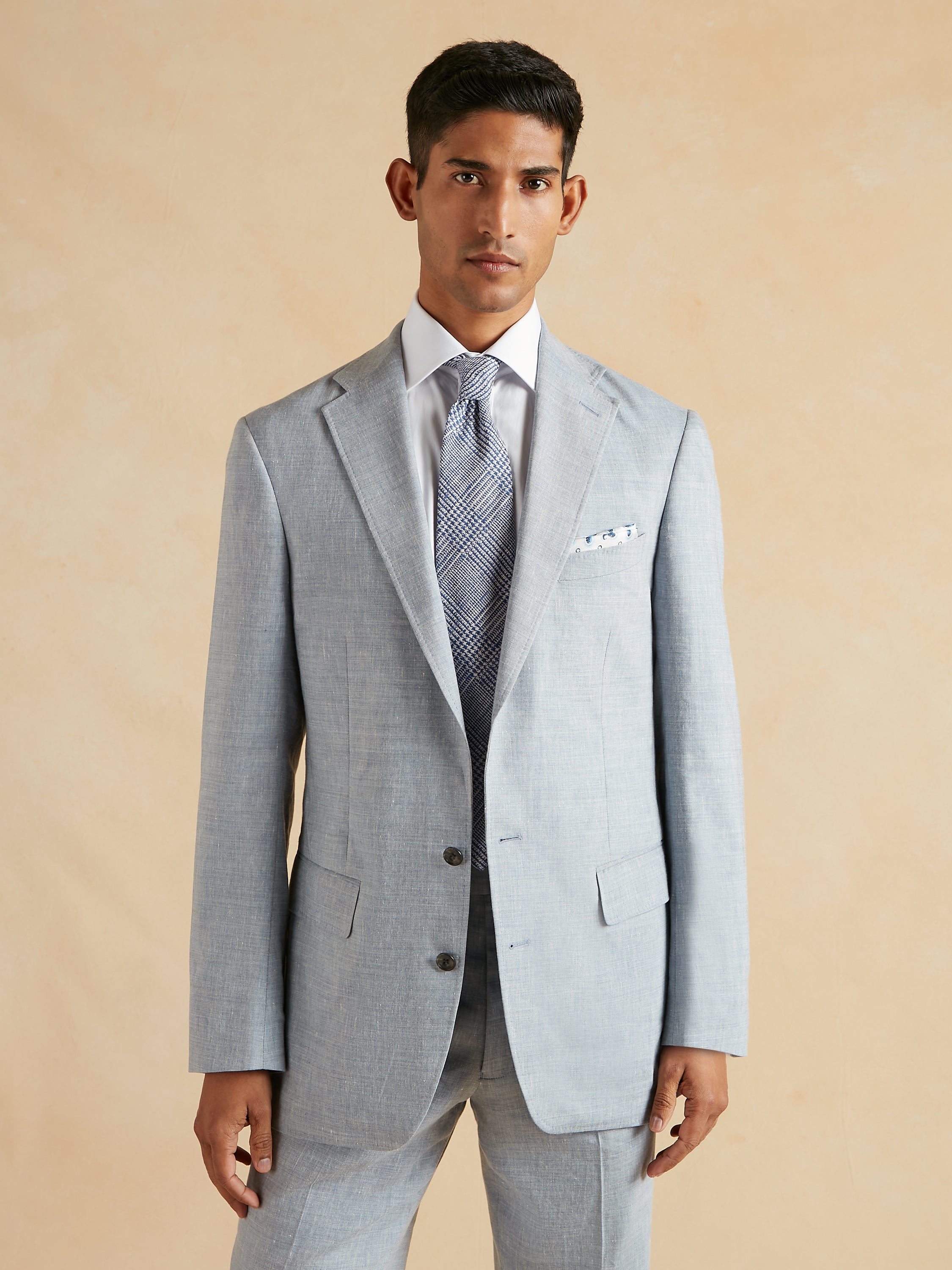 Deconstructed Jacket Linen and Wool - Light Blue