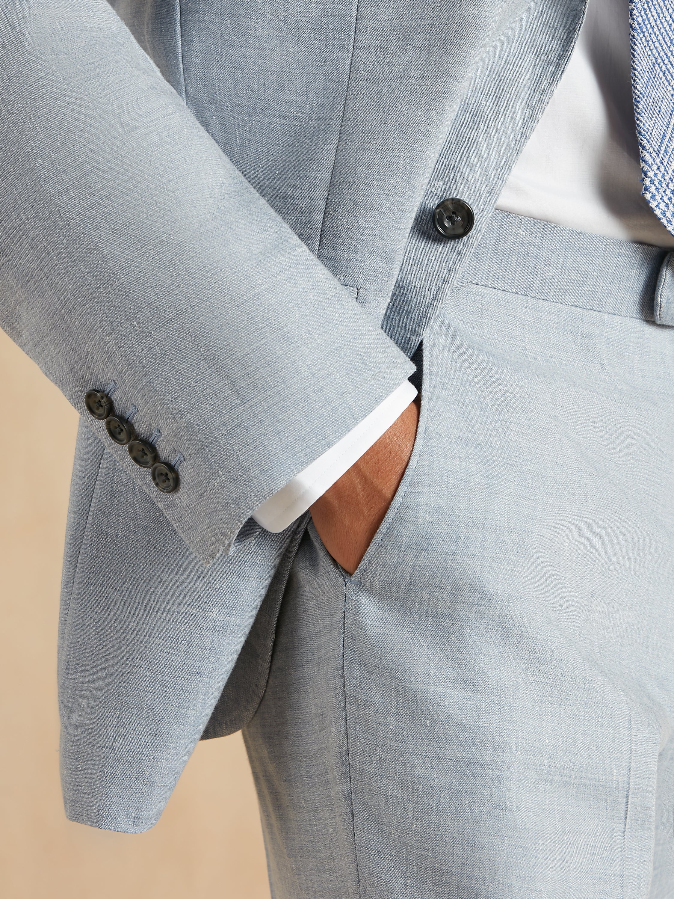Deconstructed Jacket Linen and Wool - Light Blue