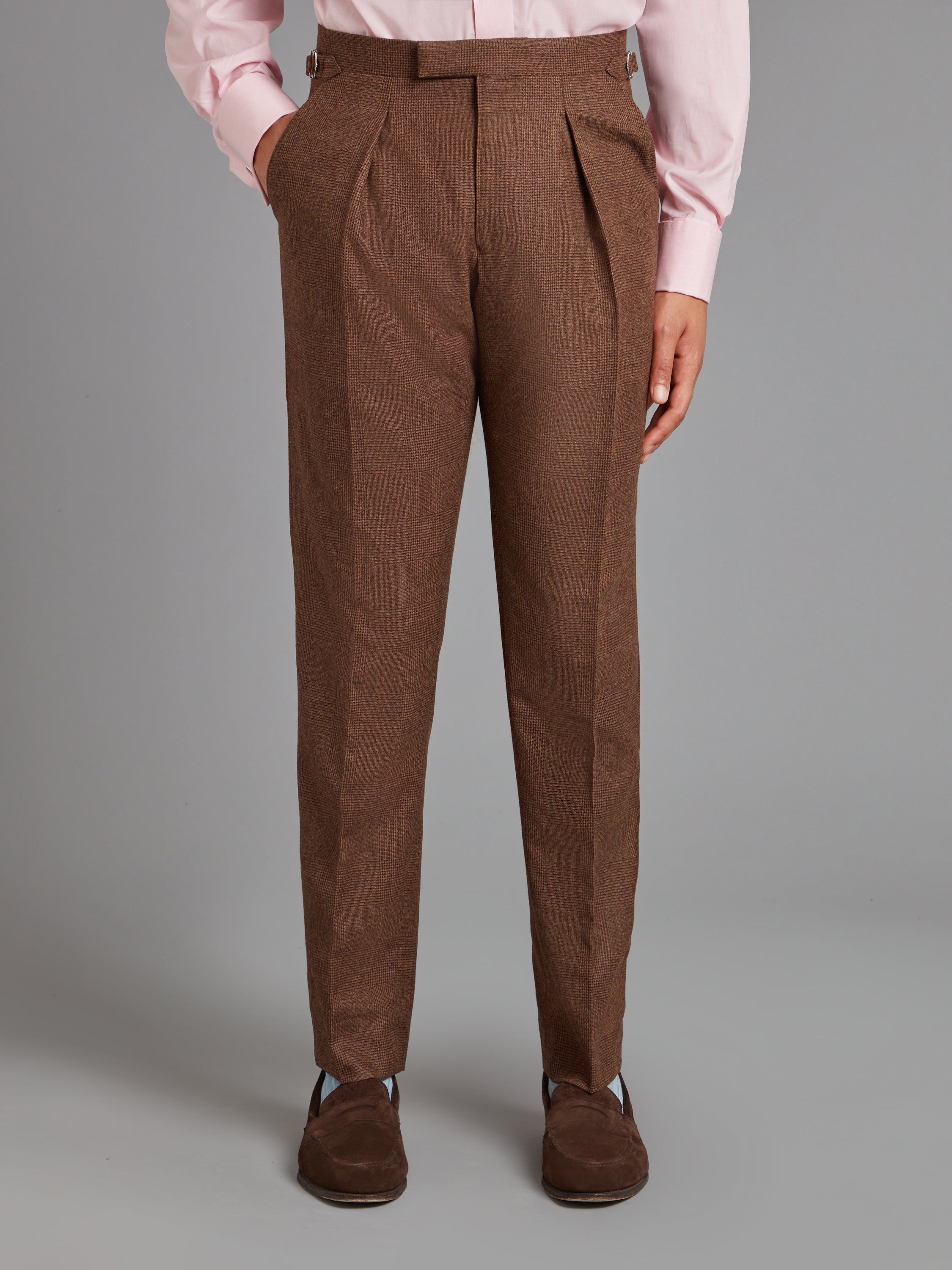 Clarence Classic Fit Suit - Brown Glen Plain Wool