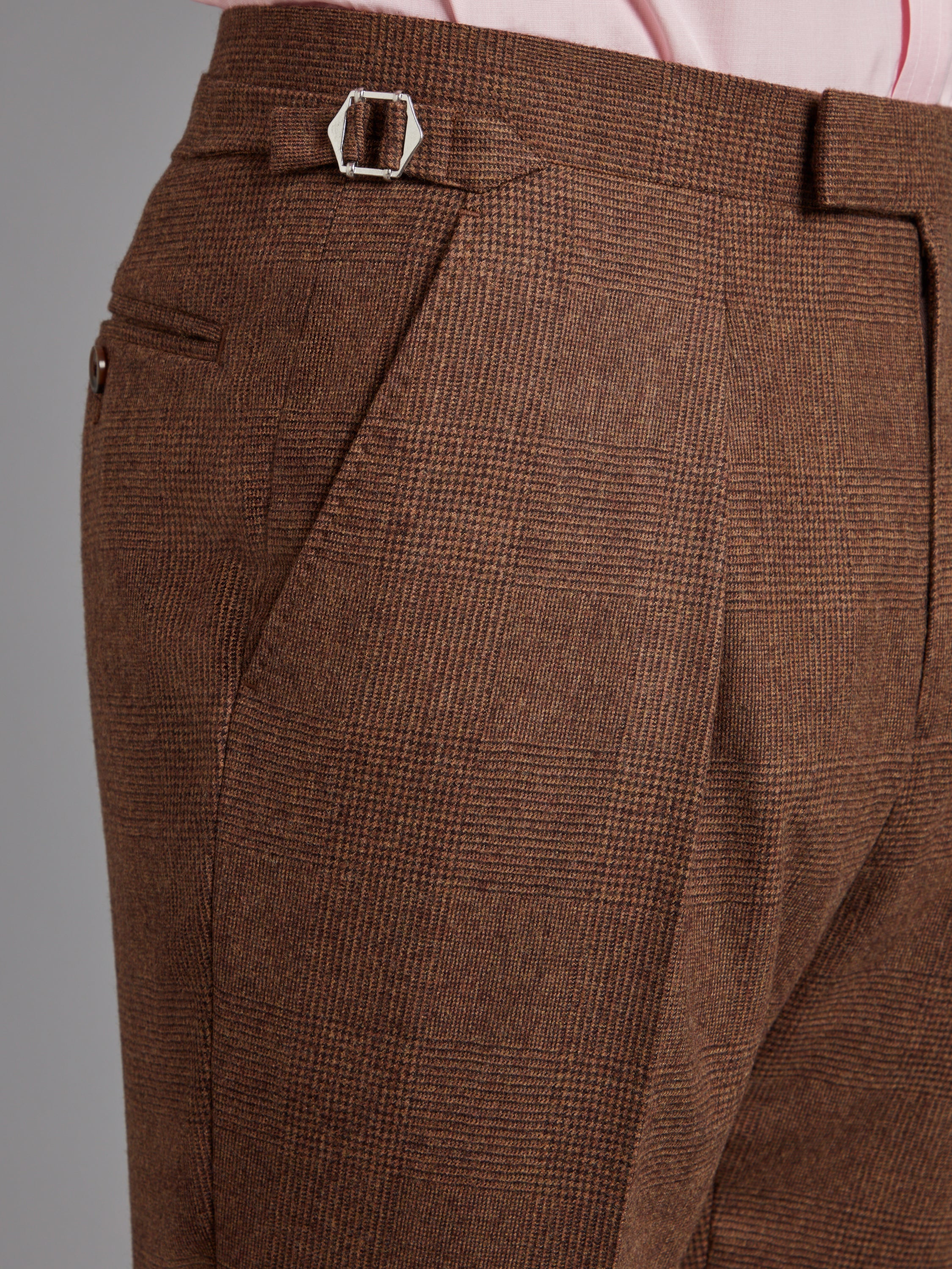 Clarence Classic Fit Suit - Brown Glen Plain Wool