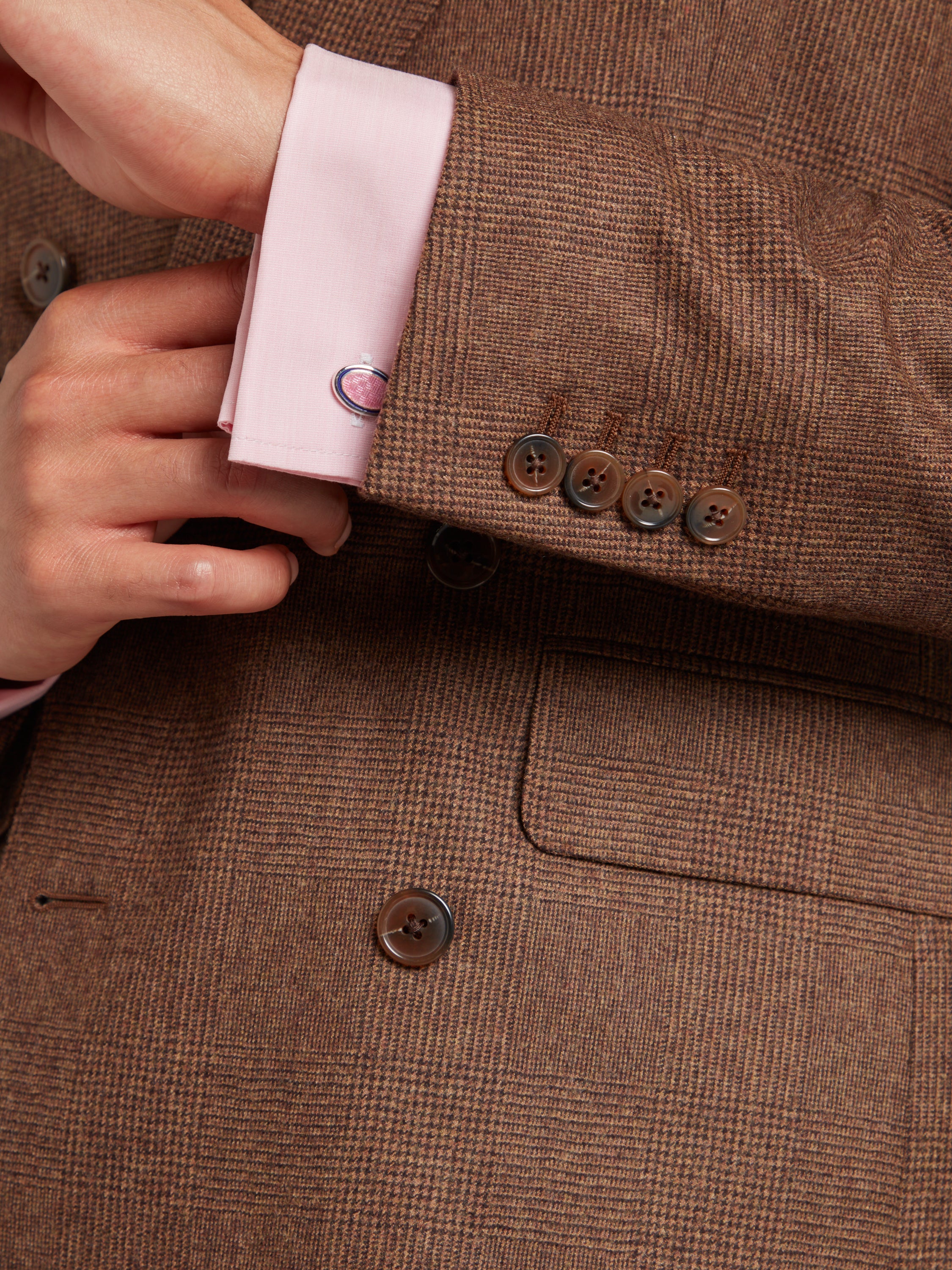 Clarence Classic Fit Suit - Brown Glen Plain Wool