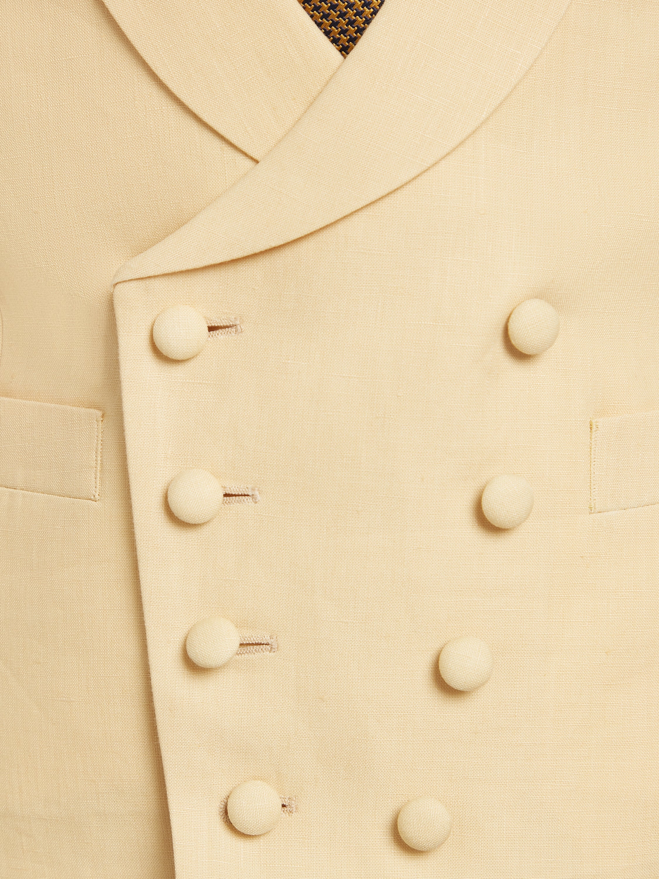 Double Breasted Linen Waistcoat – Yellow