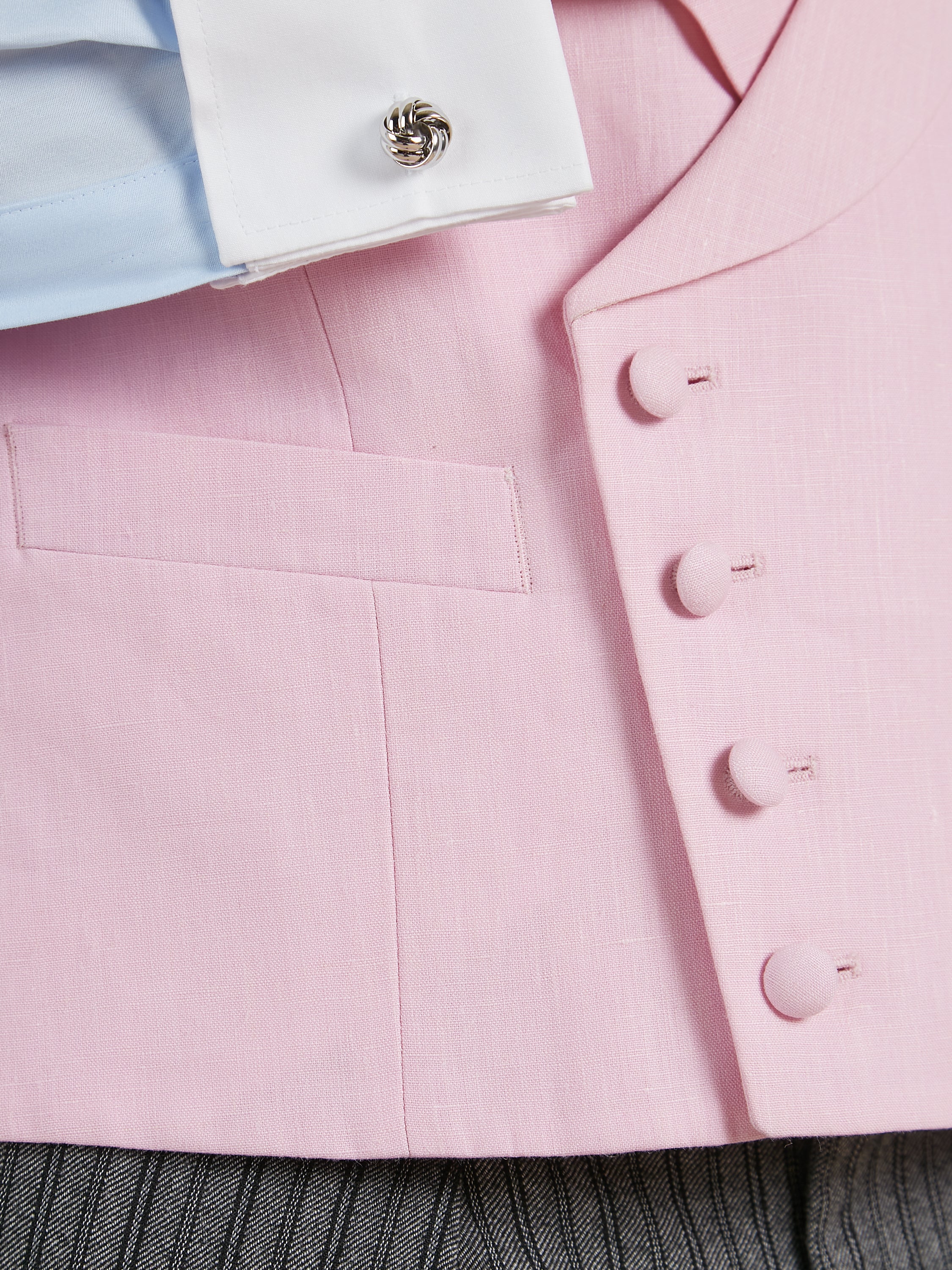 Double Breasted Linen Waistcoat - Pink