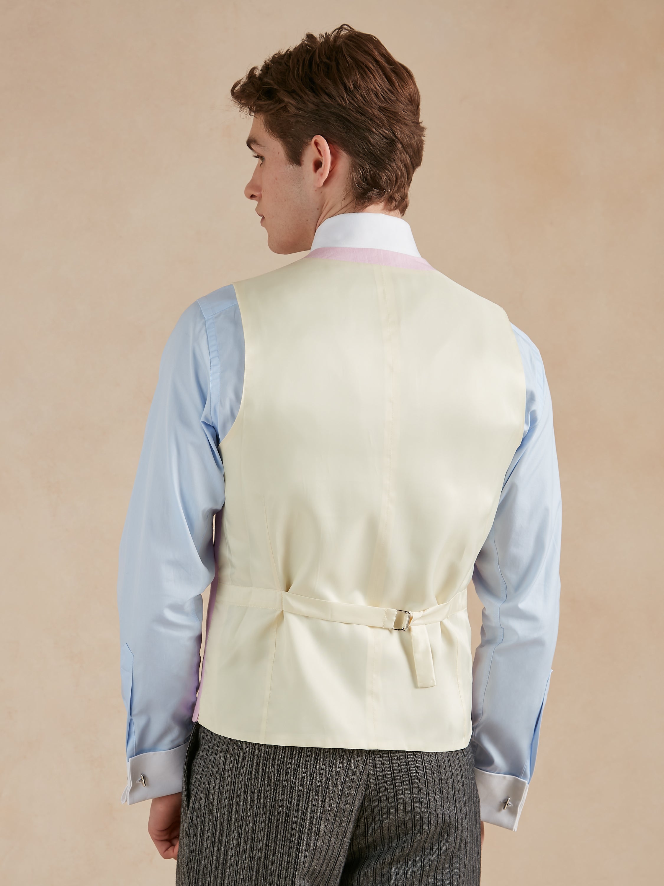 Double Breasted Linen Waistcoat - Pink