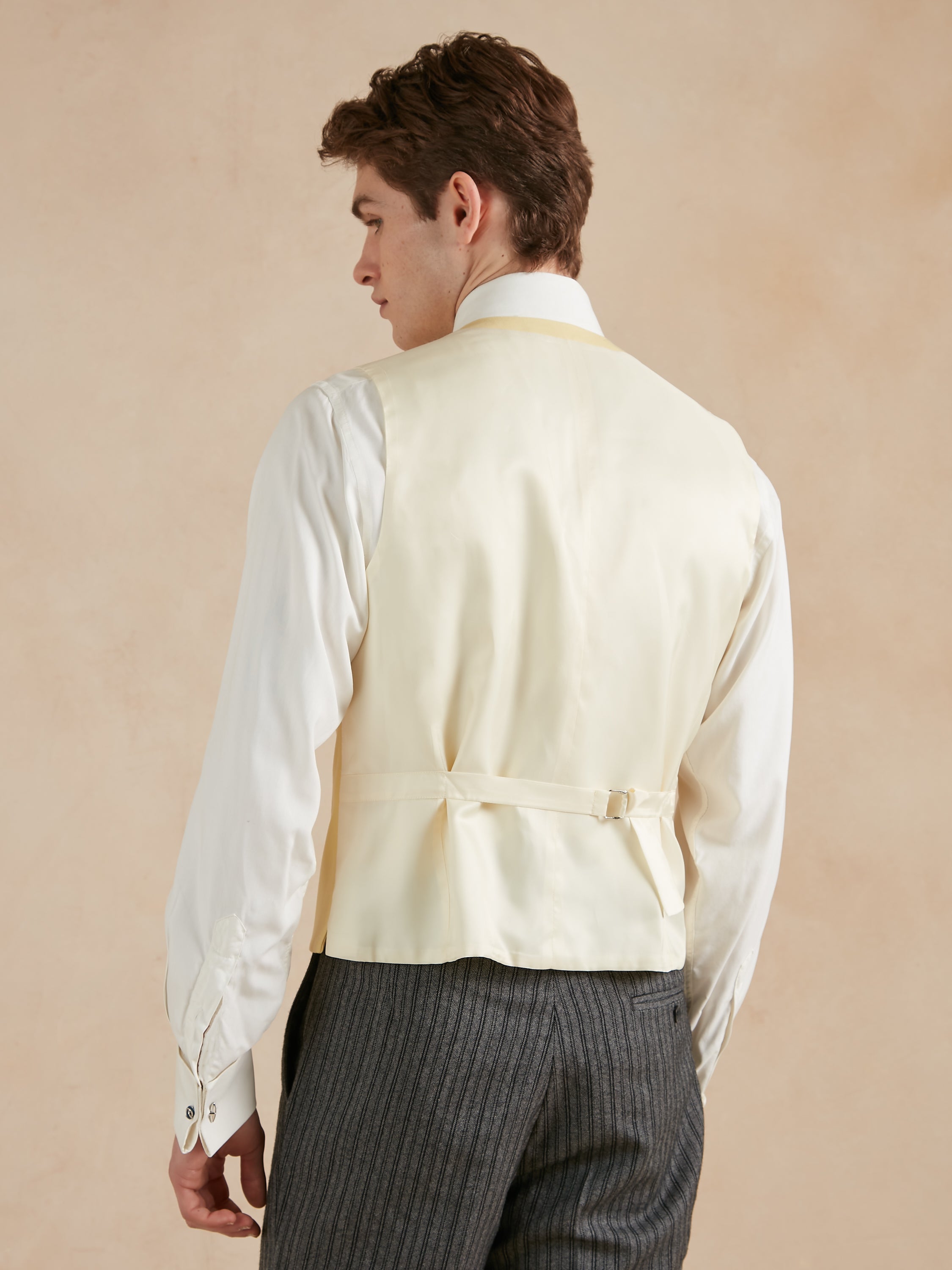 Double Breasted Wool Waistcoat - Yellow