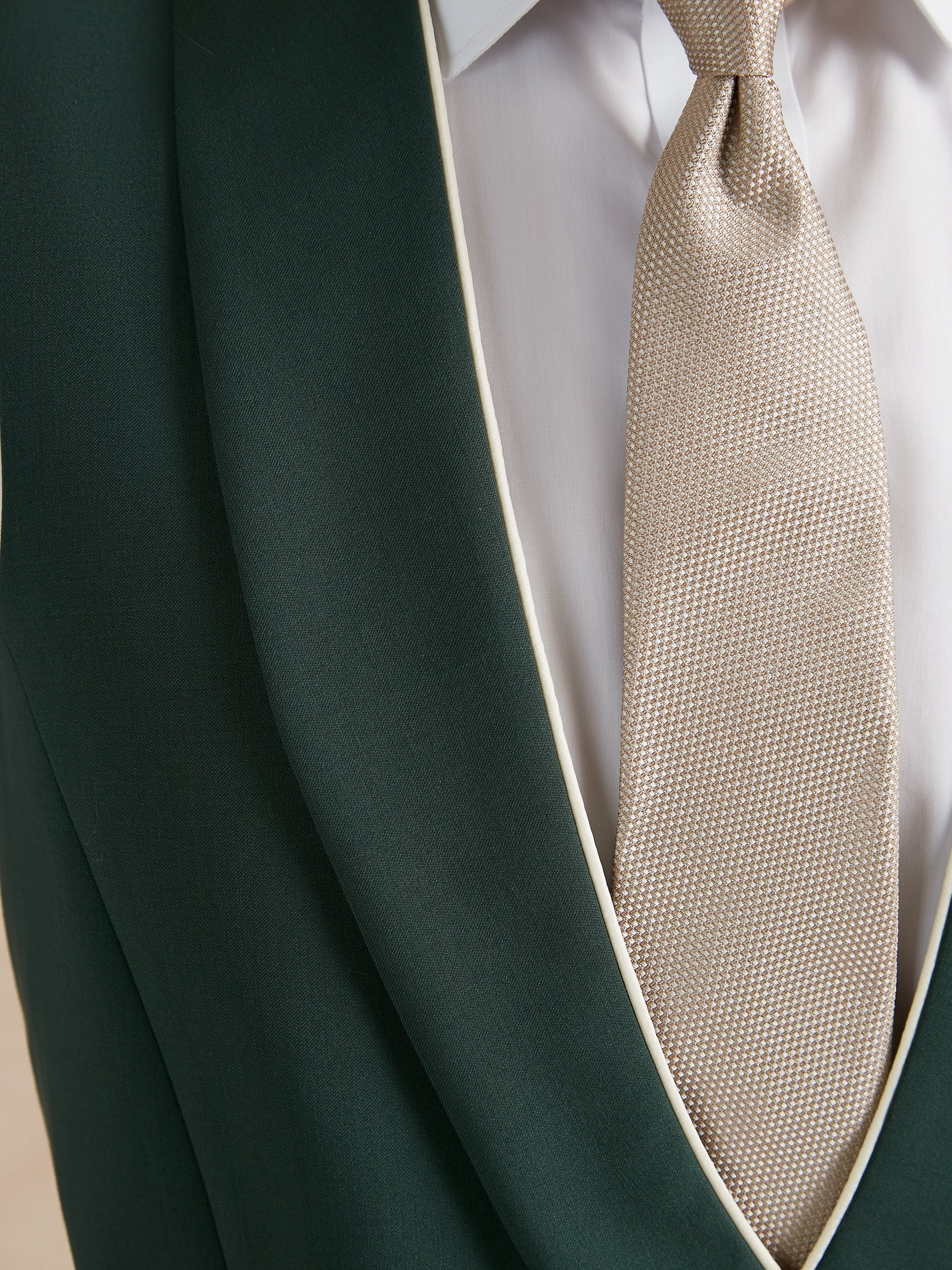 Double Breasted Wool Waistcoat With Piping - Hunter Green