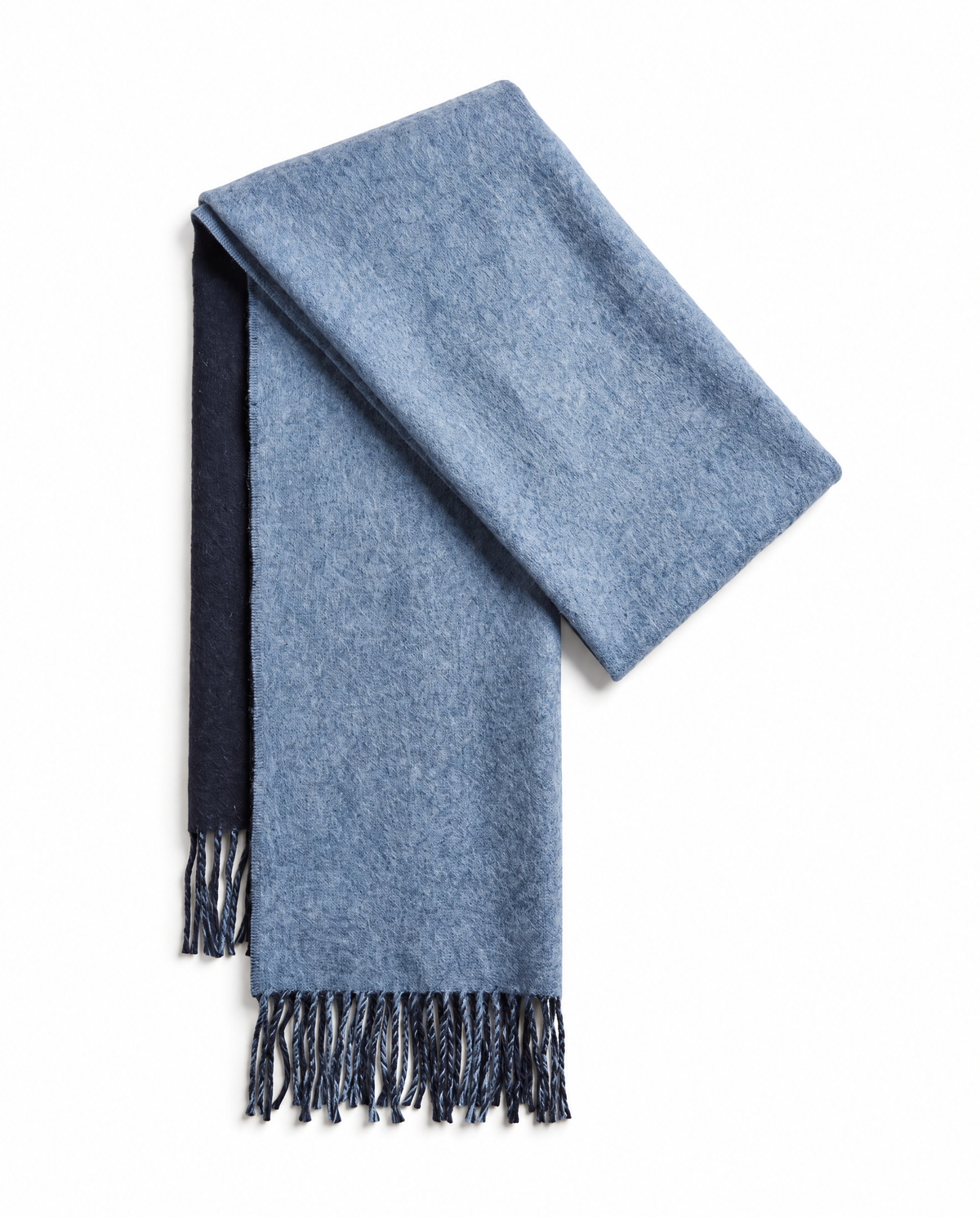 Double Faced Wool Scarf - Airforce Blue/Navy
