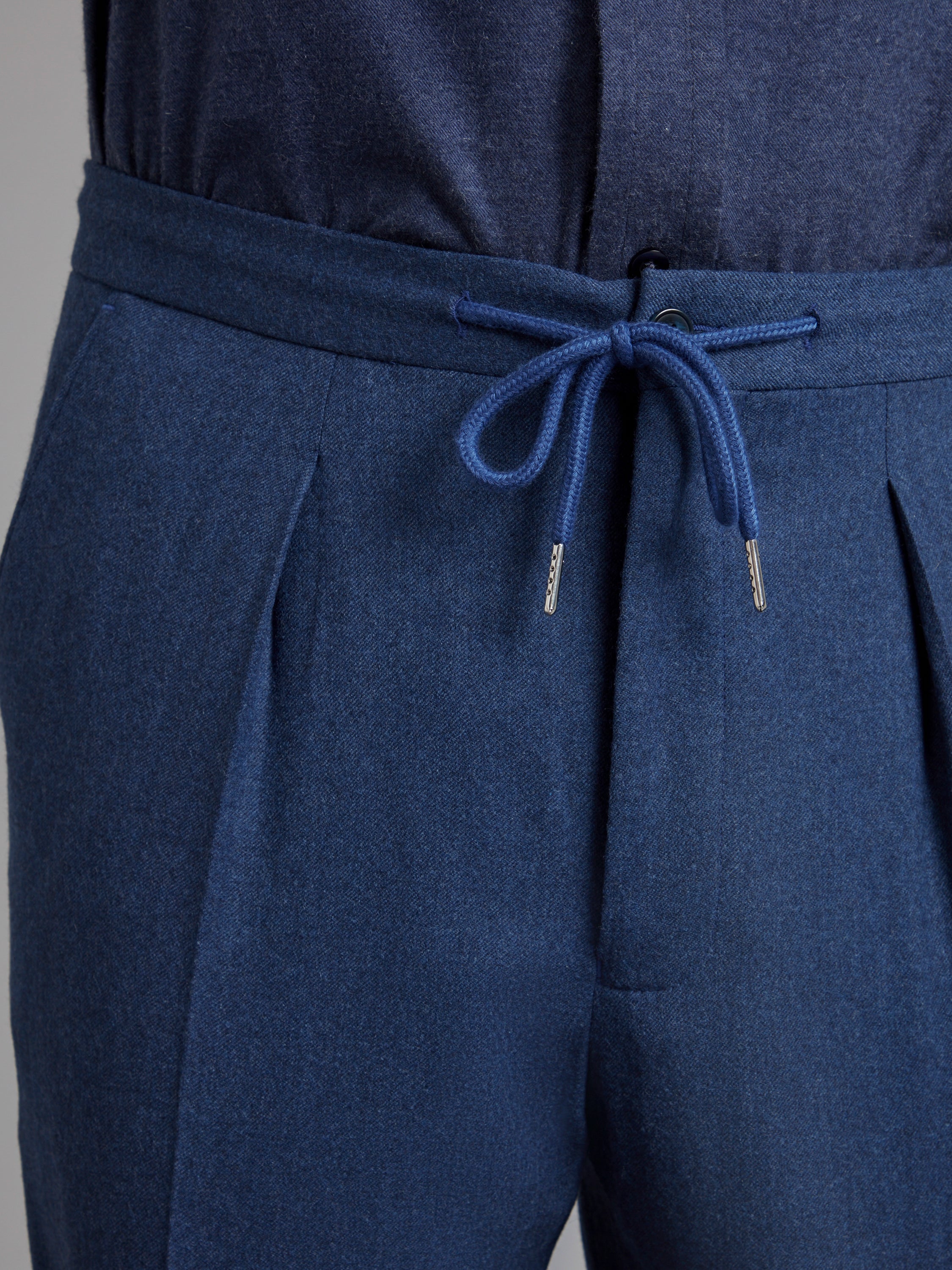 Drawcord Trousers - Demin Drago Flannel