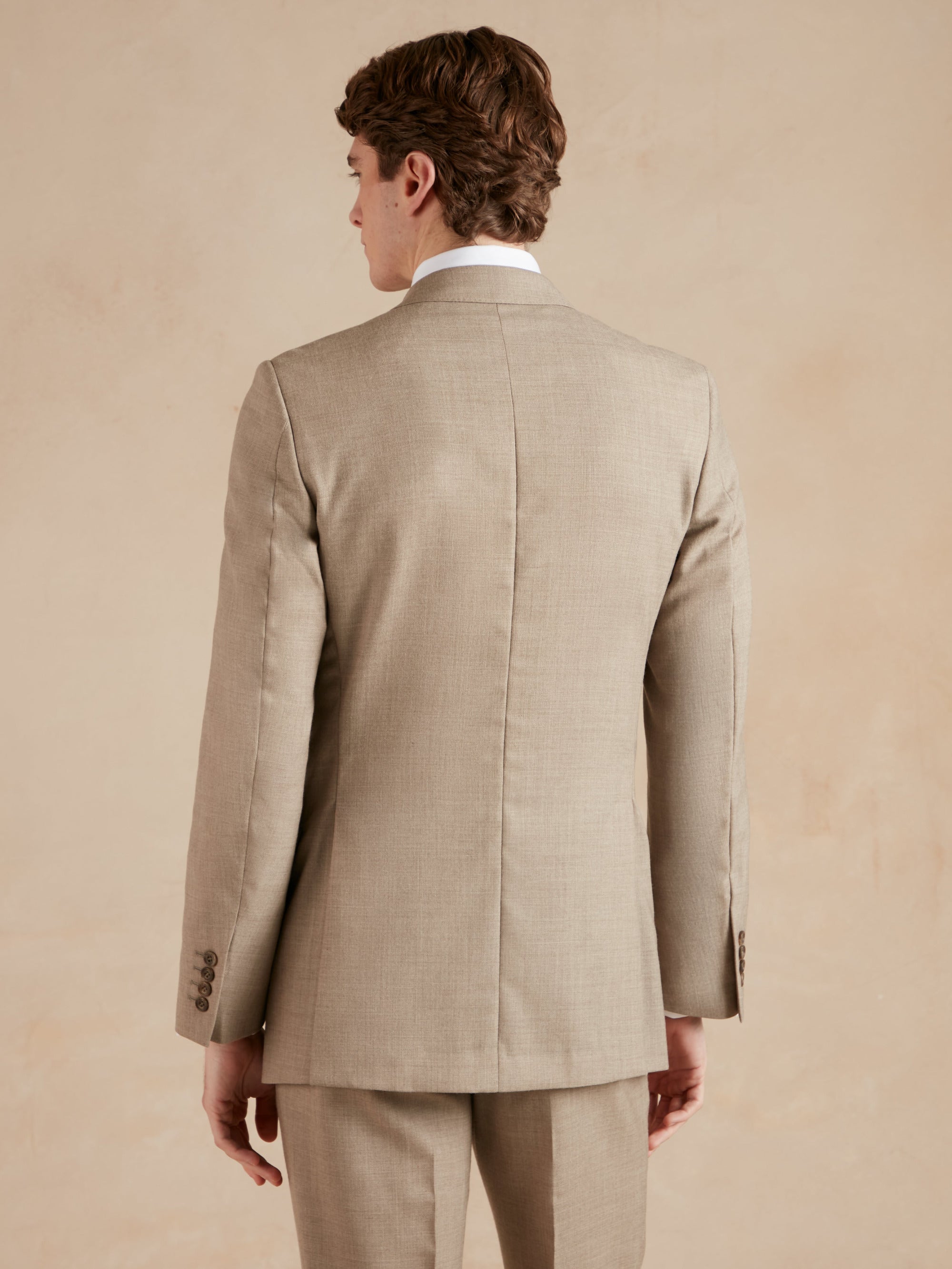 Eaton Tropical Worsted Suit - Beige Brown