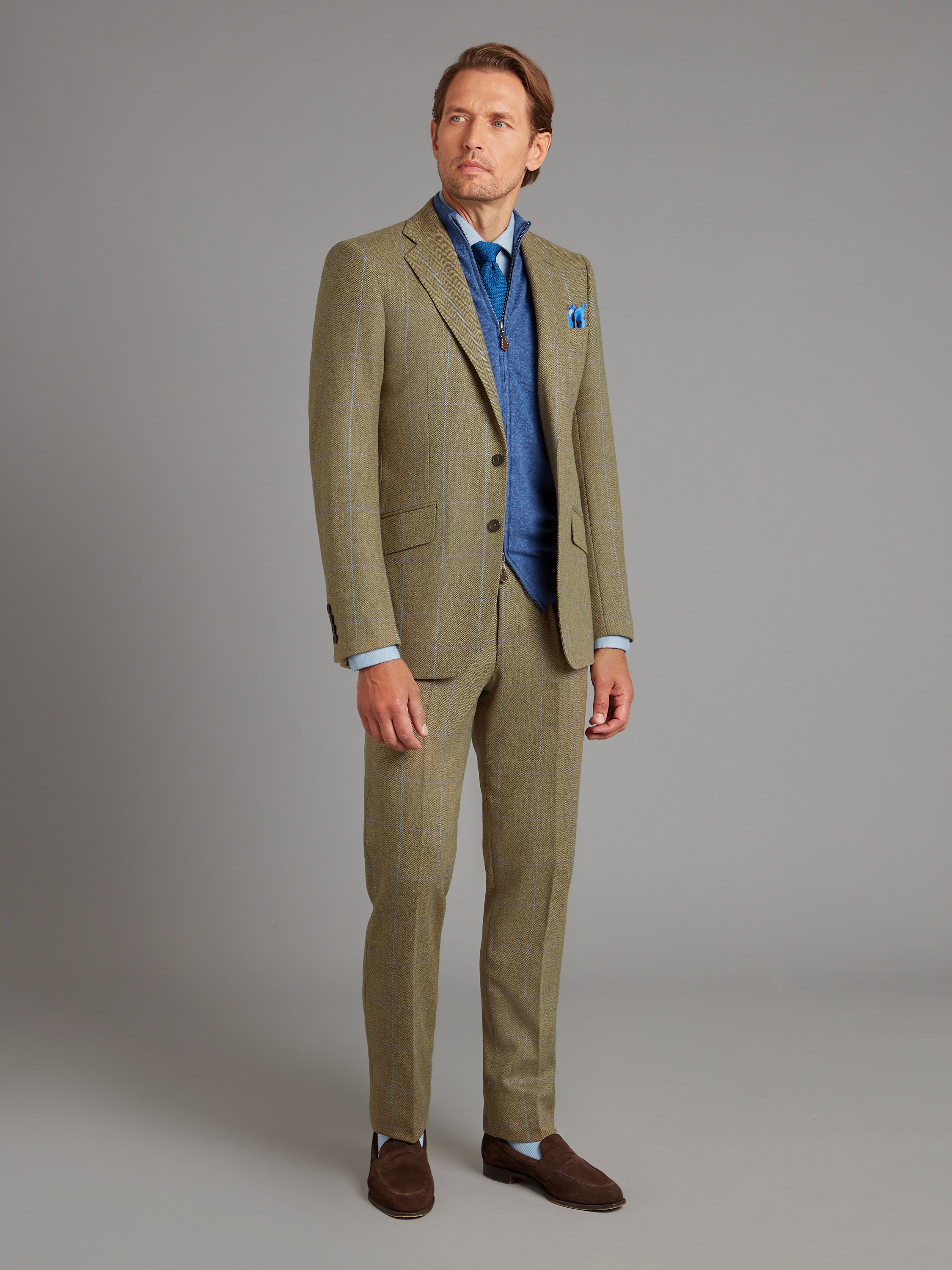 Eaton Jacket - Lavender & Brown Windowpane Tweed