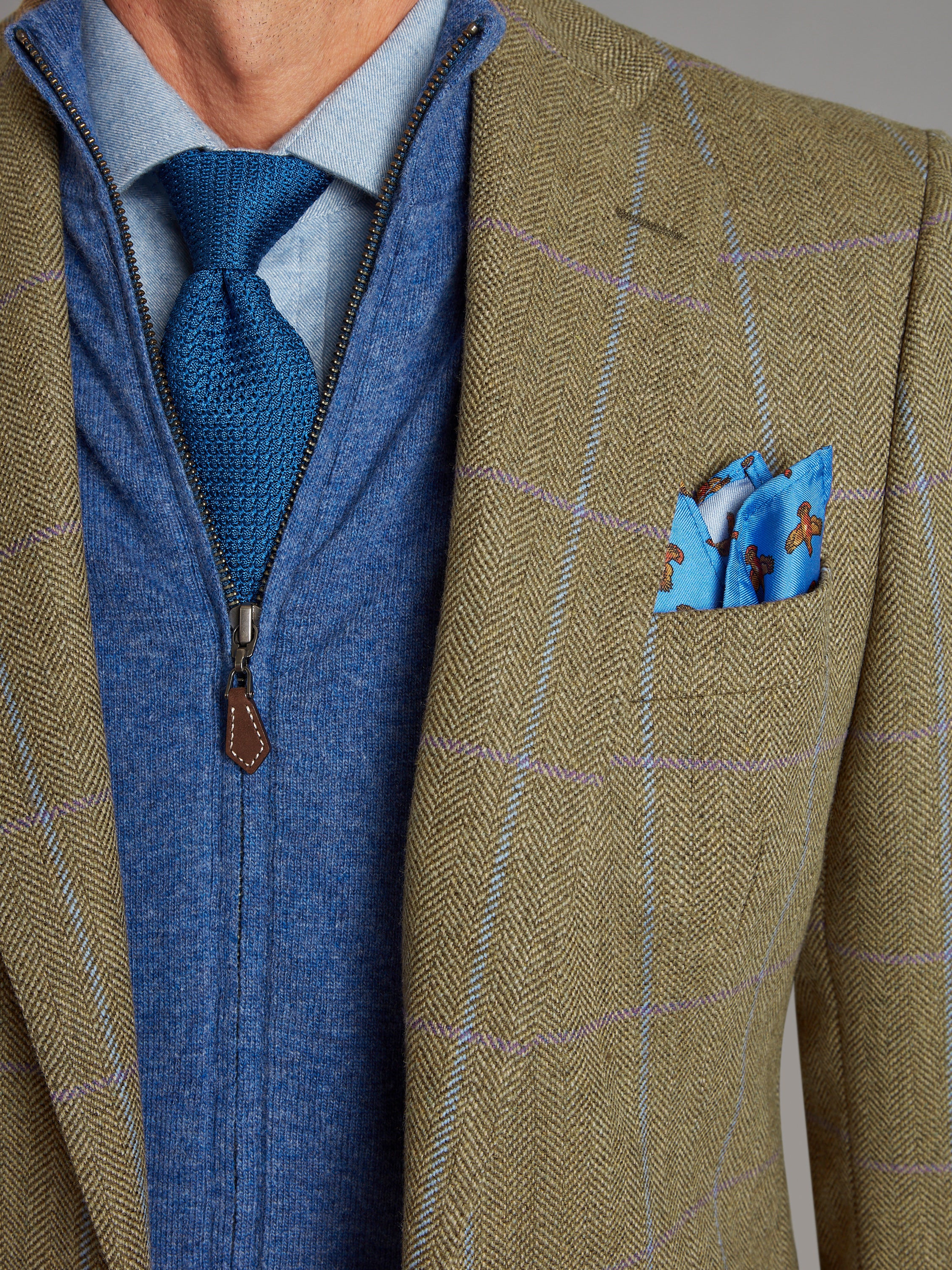 Eaton Jacket - Lavender & Brown Windowpane Tweed
