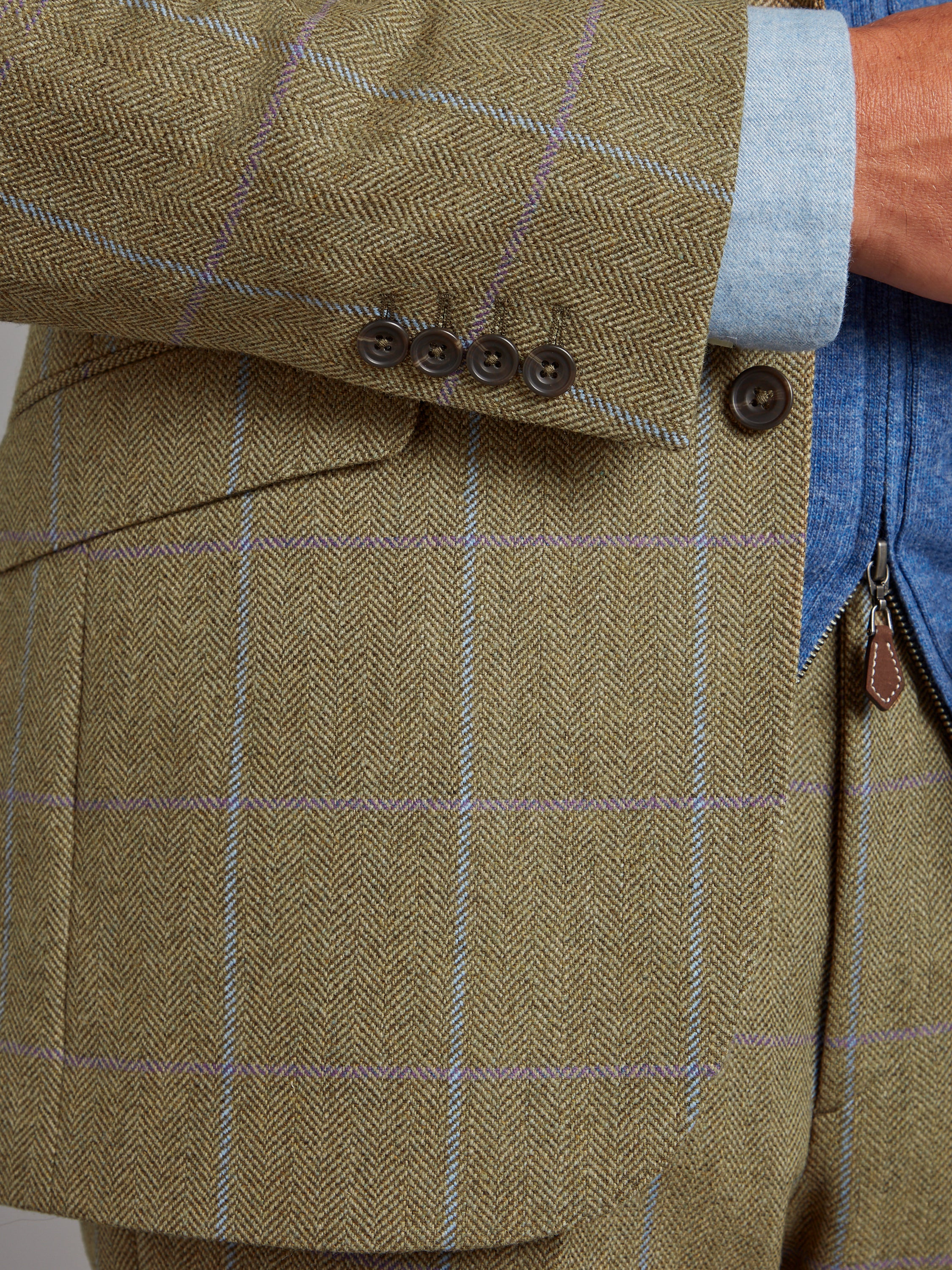 Eaton Jacket - Lavender & Brown Windowpane Tweed