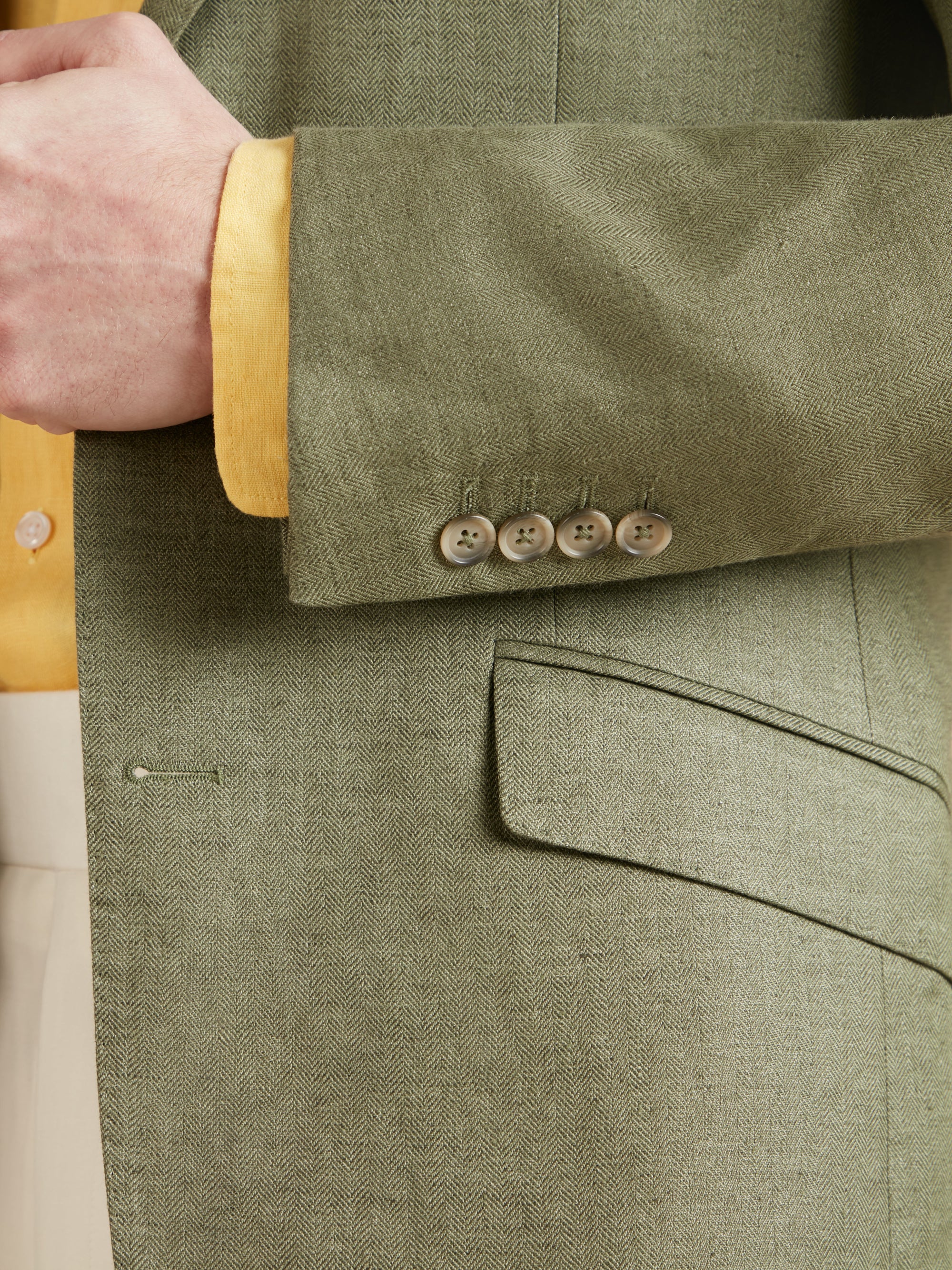 Eaton Jacket French Linen - Fern Green