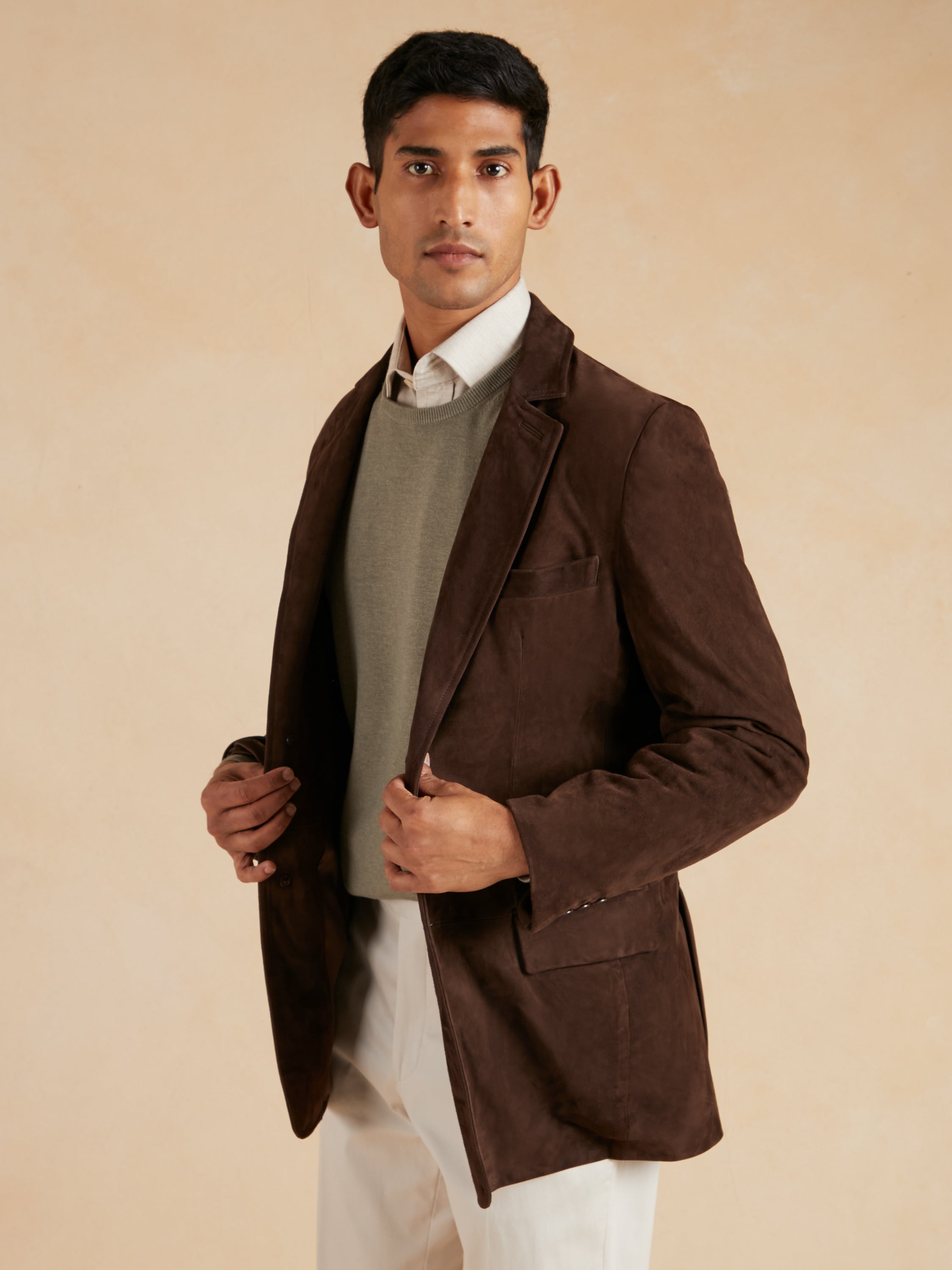 Eaton Jacket Suede Leather - Brown