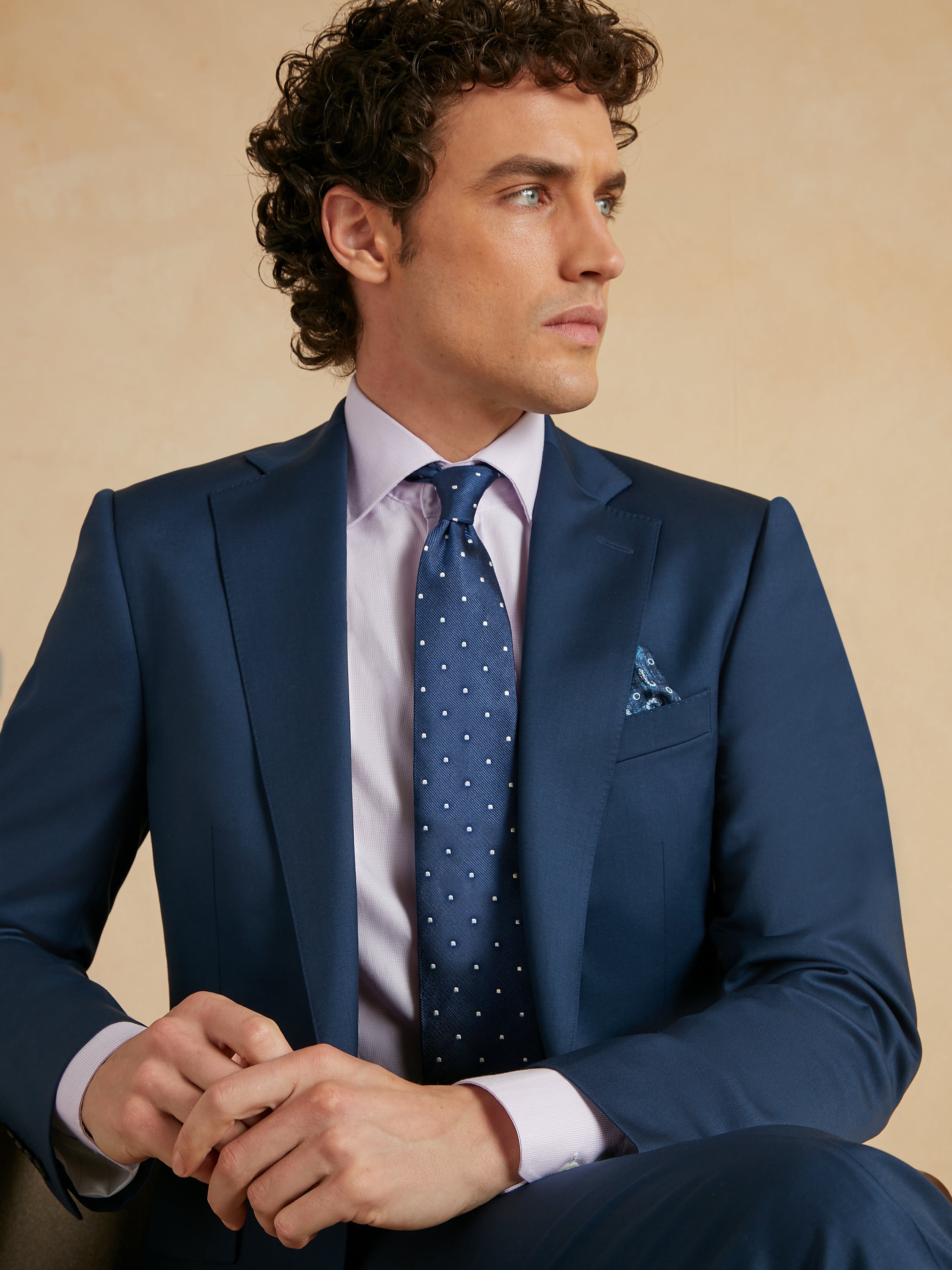 Eaton Suit Natural Stretch Italian Wool - Blue
