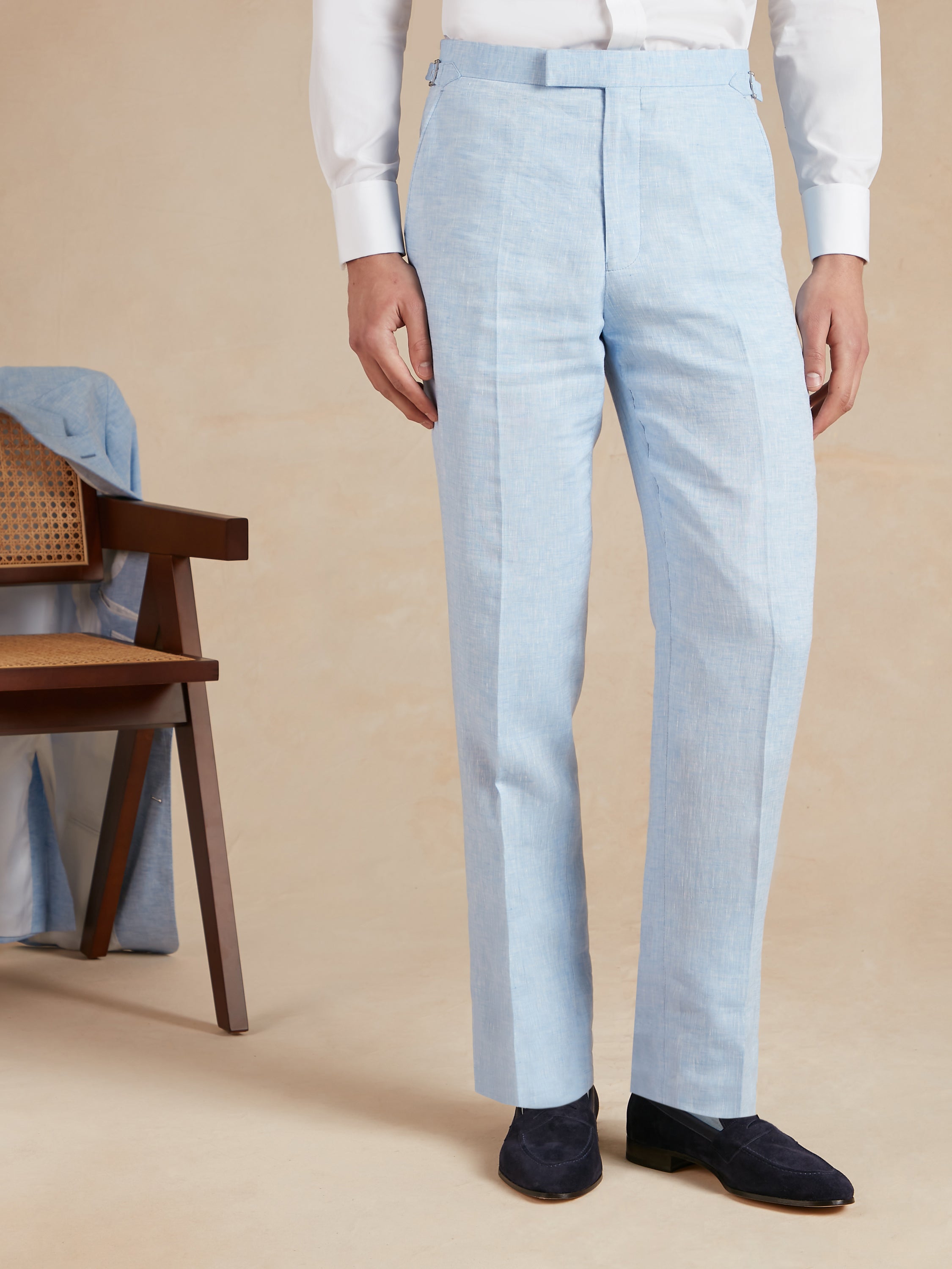 Eaton Suit Solbiati Linen - Light Blue