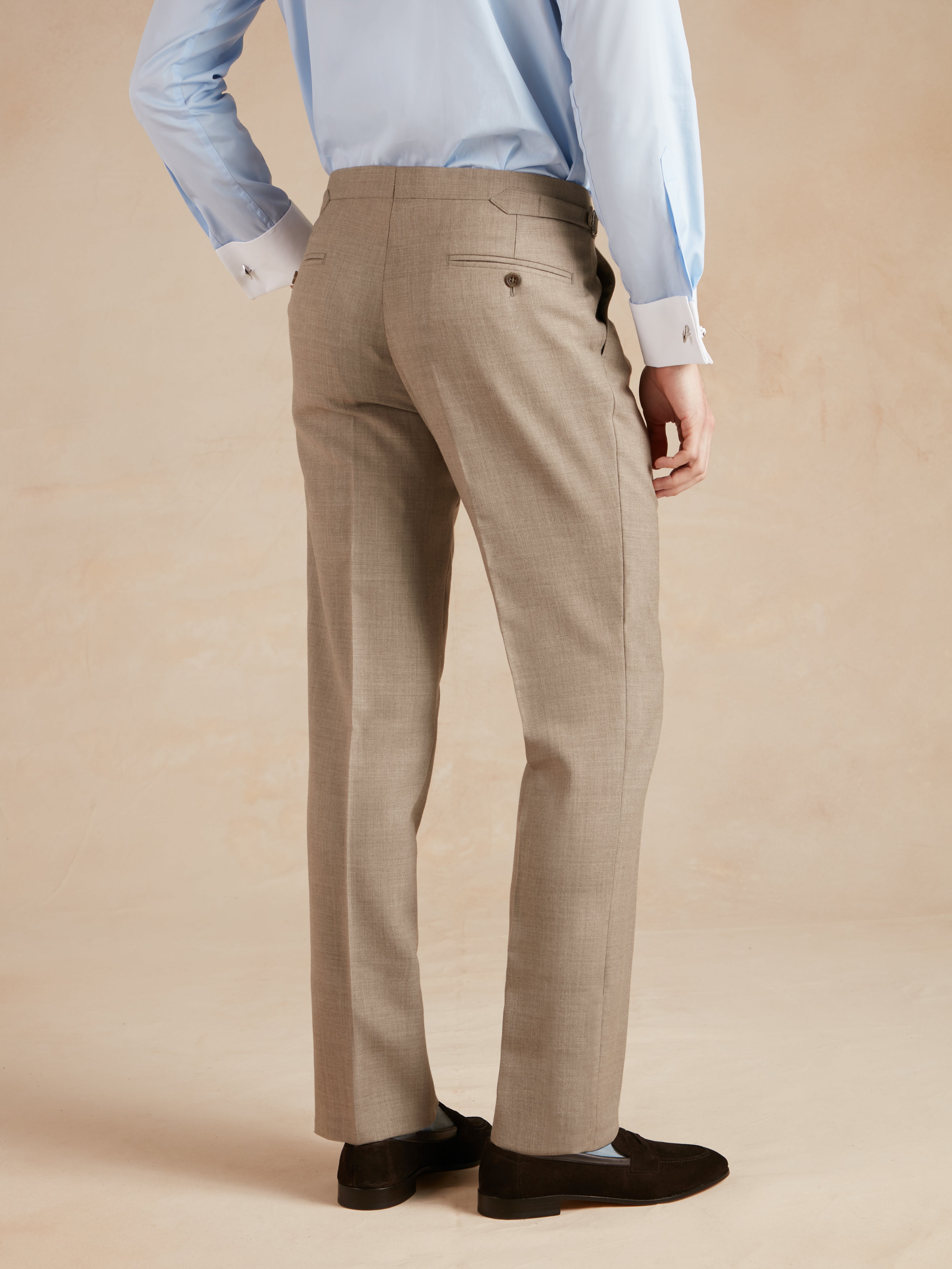 Eaton Tropical Worsted Suit - Beige Brown