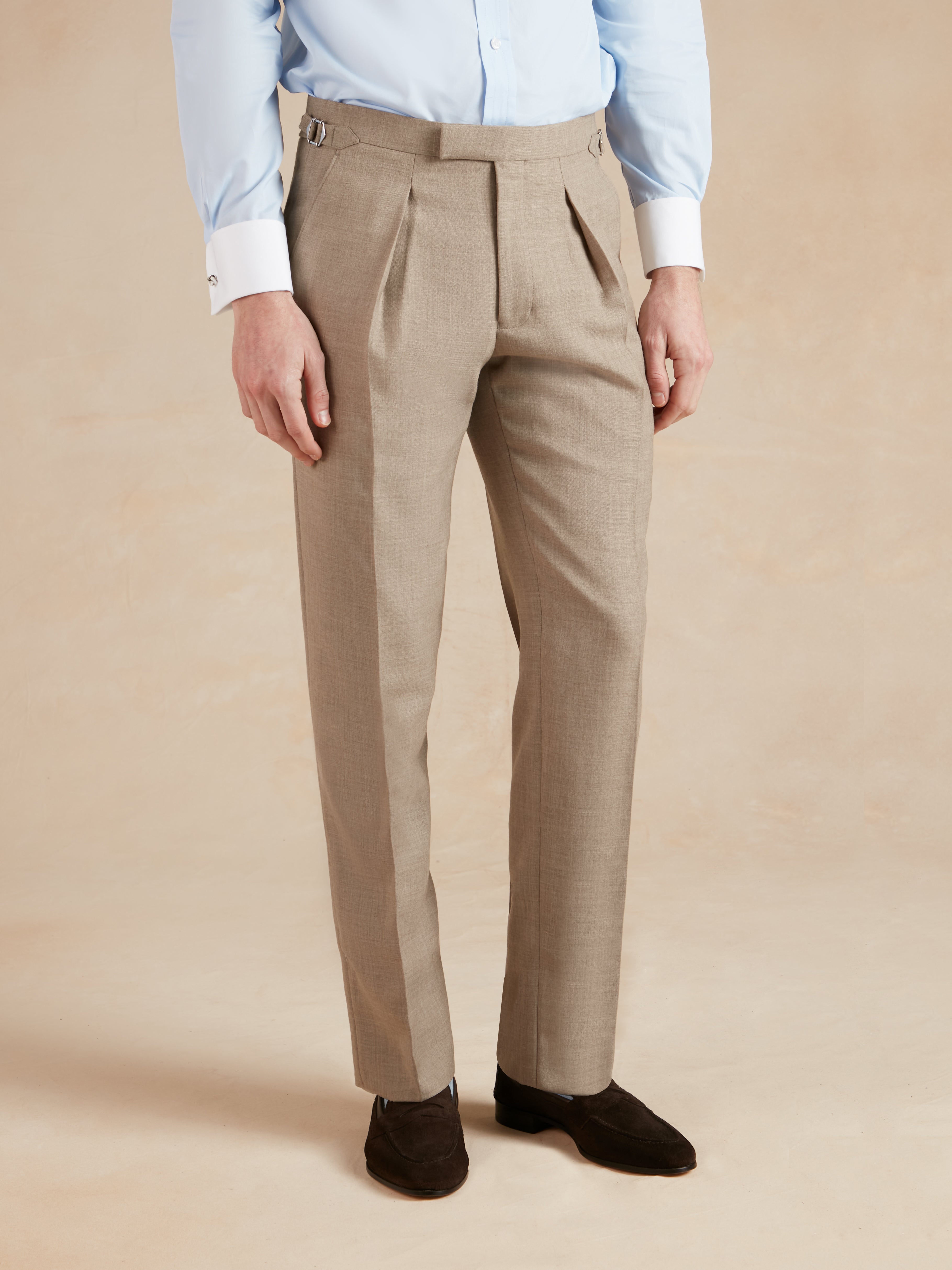Eaton Tropical Worsted Suit - Beige Brown