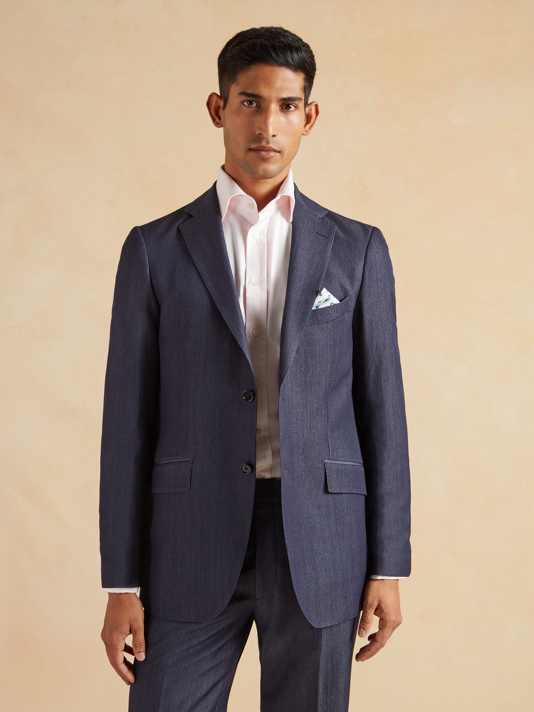 Eaton Suit Wool and Silk - Denim Blue