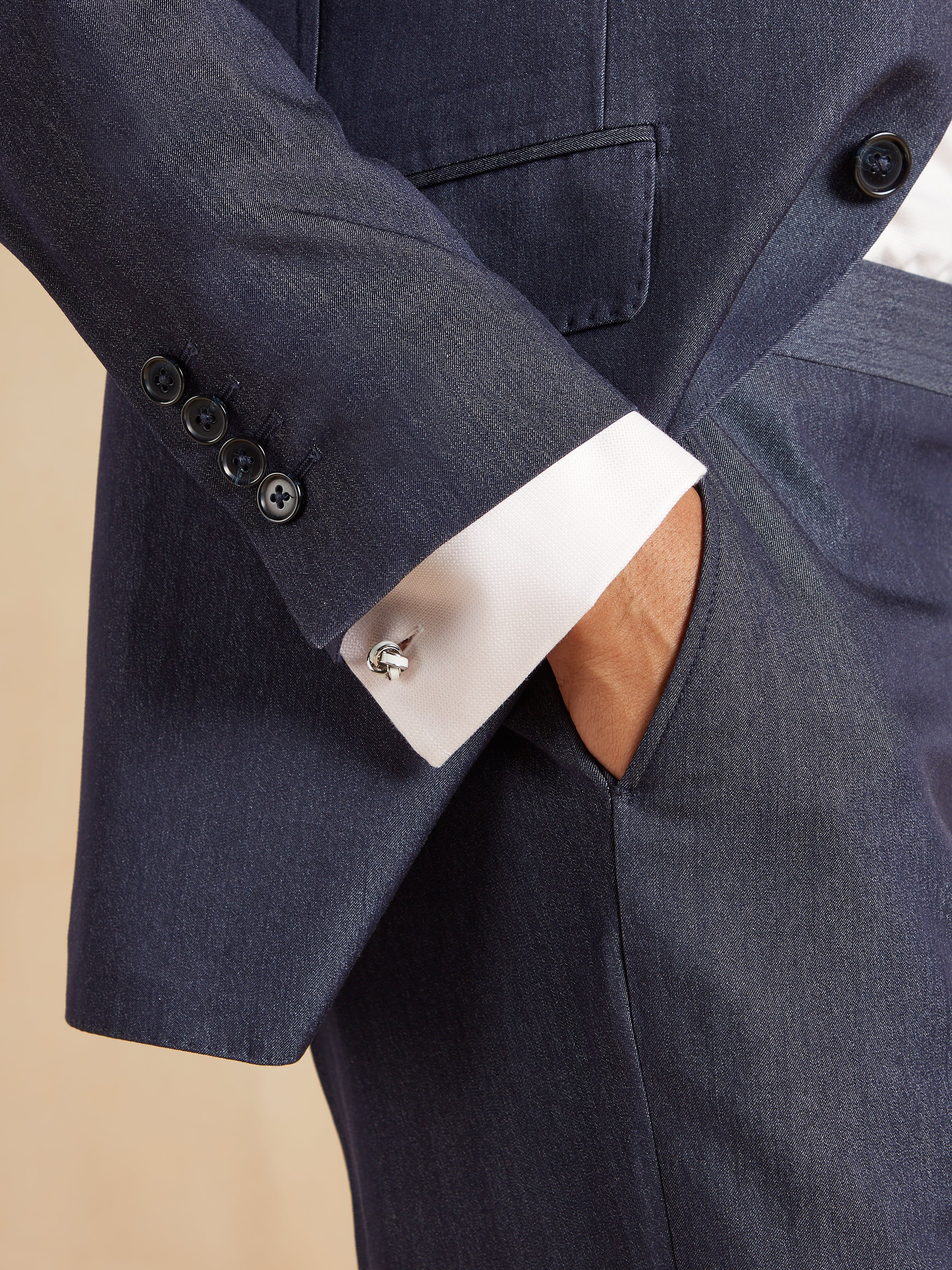 Eaton Suit Wool and Silk - Denim Blue