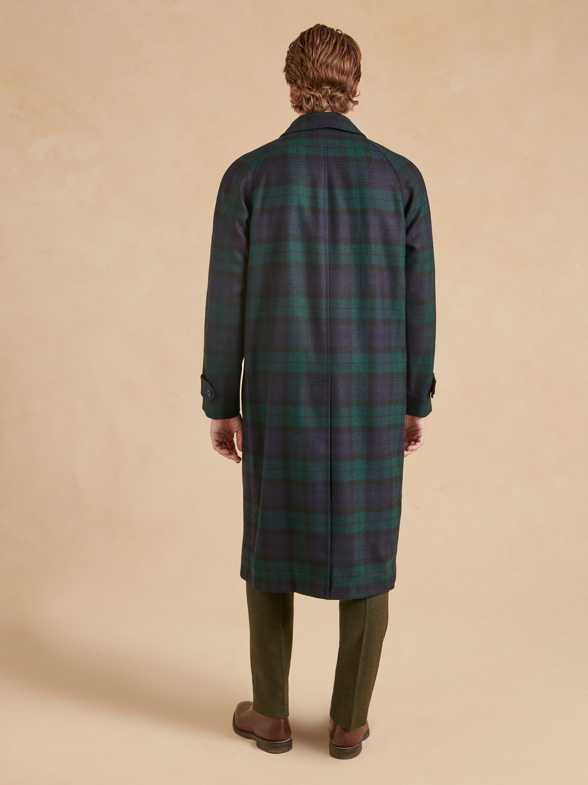 Raglan Sleeve Overcoat - Black Watch