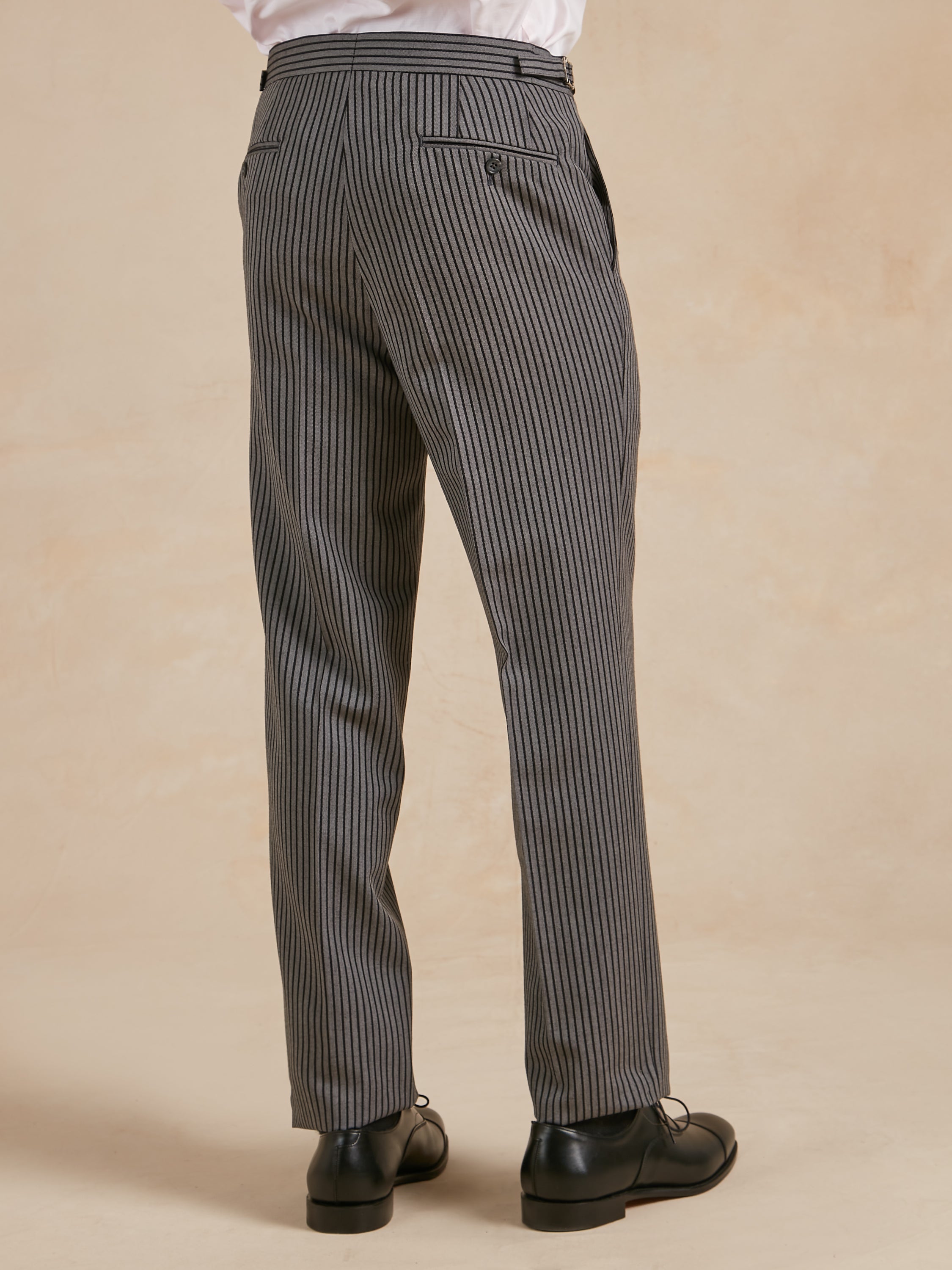 Flat Front Morning Trousers - Light Striped
