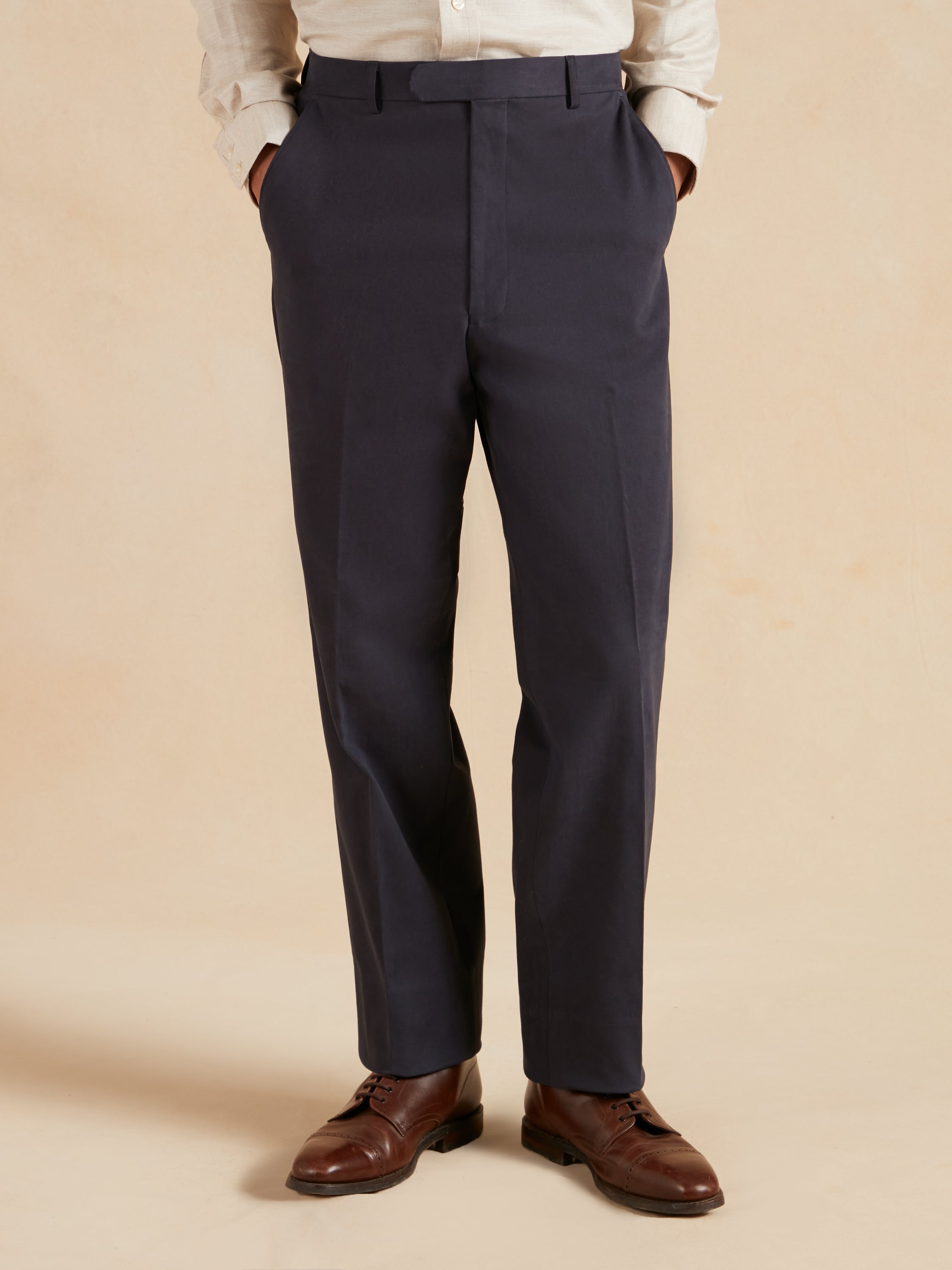 Heavyweight Cotton Trousers - Navy